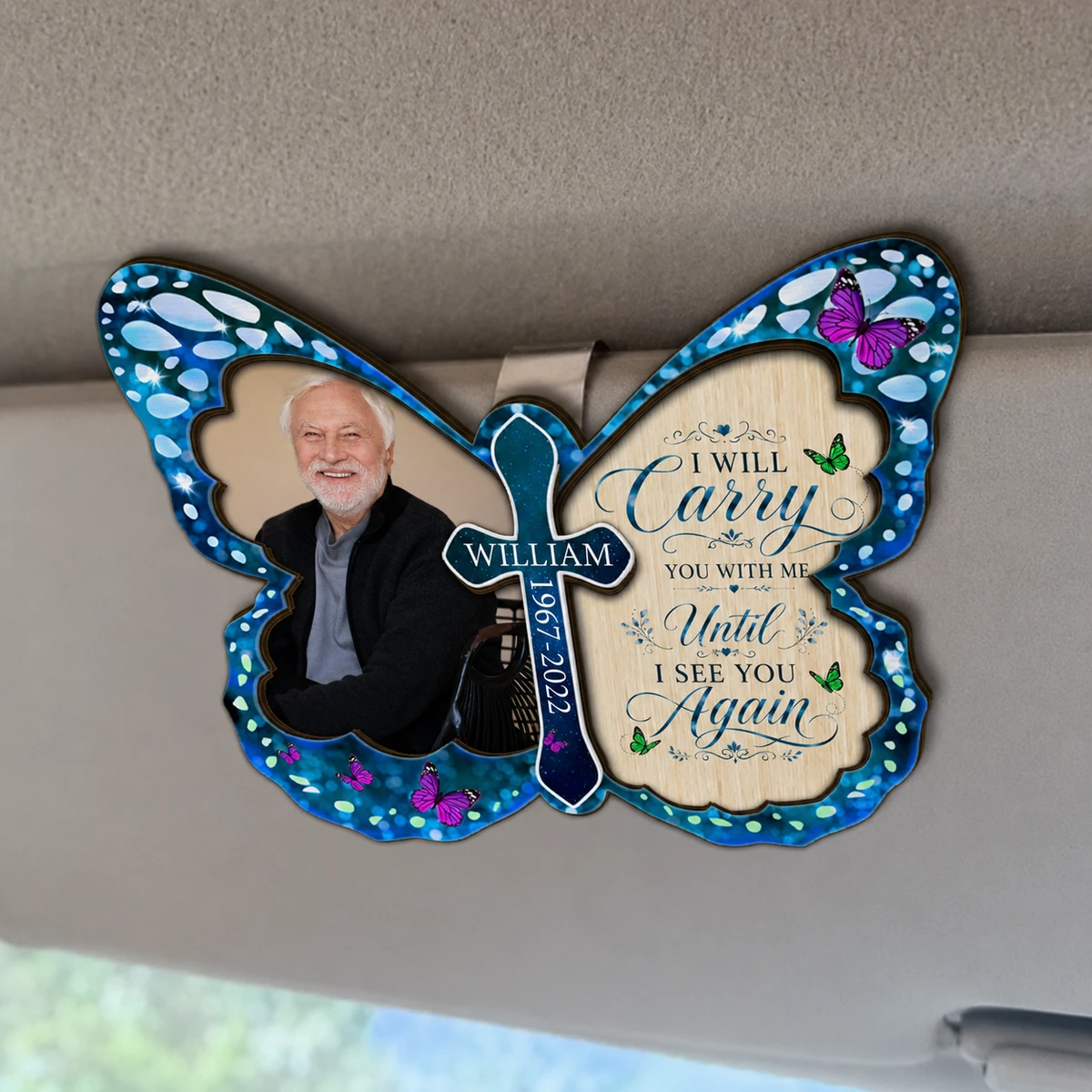 Custom Photo I'm Always With You Memorial - Personalized Custom Shaped Car Visor Clip
