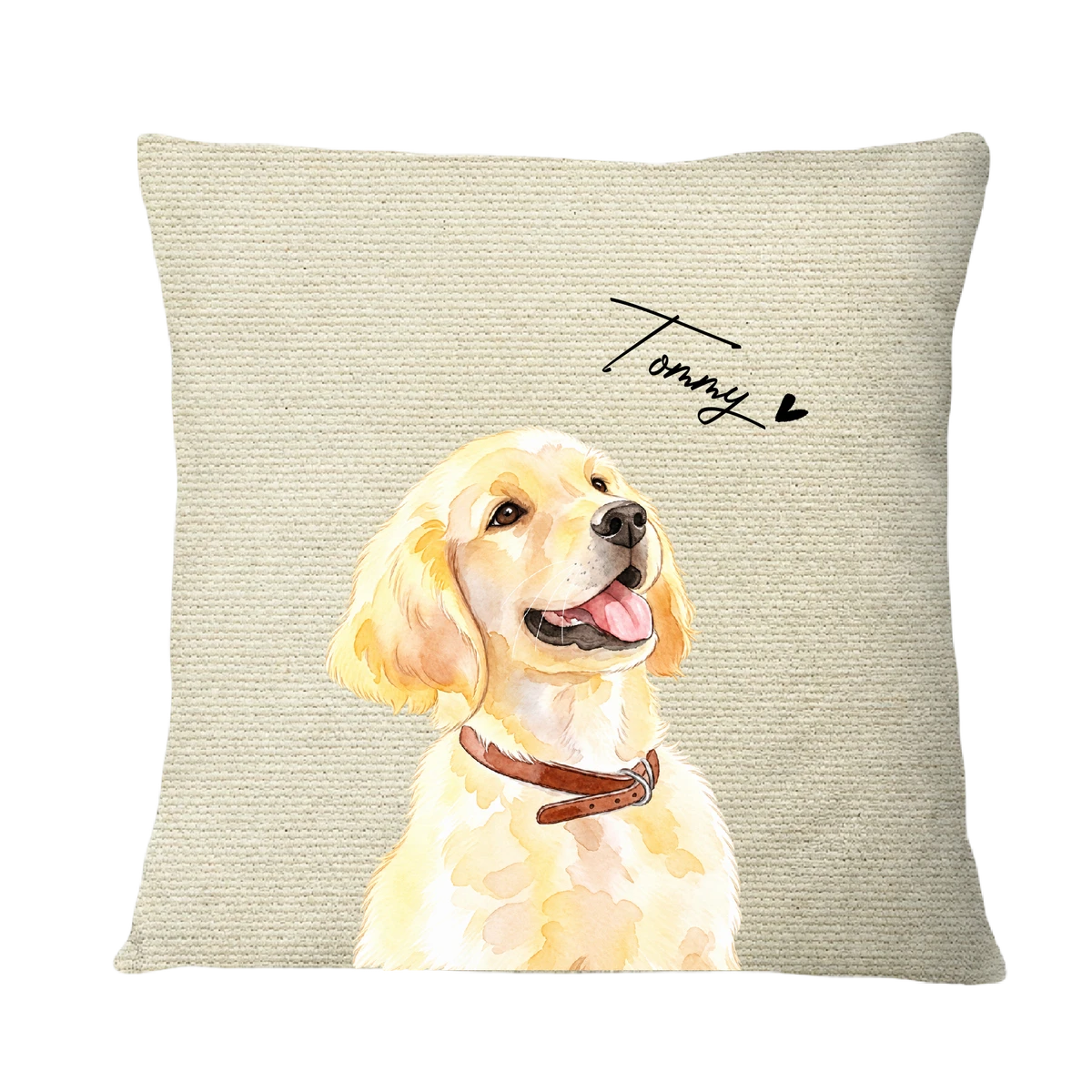 Custom Photo Realistic Watercolor Art Cat Dog Pet - Personalized Pillow