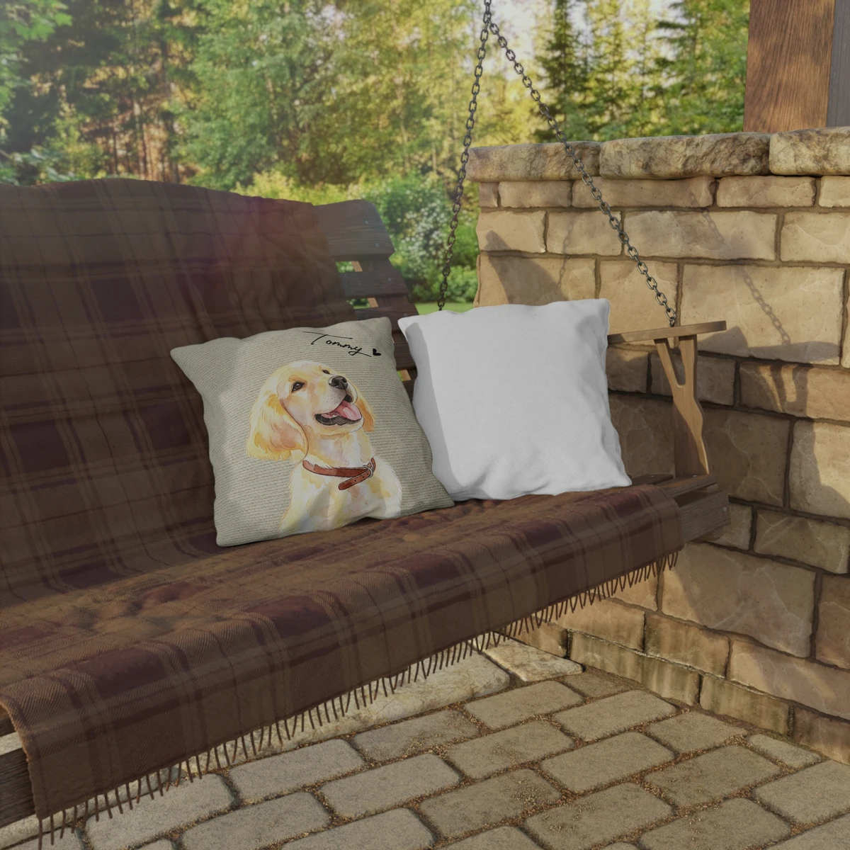 Custom Photo Realistic Watercolor Art Cat Dog Pet - Personalized Pillow