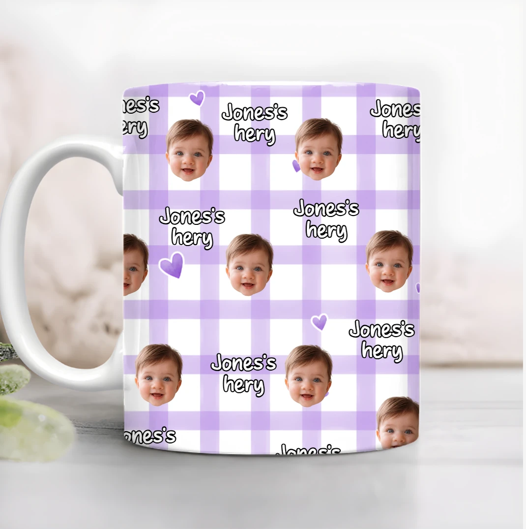 Custom Baby Face Dad, Mom Print Full Mug - Personalized Gift for Parents