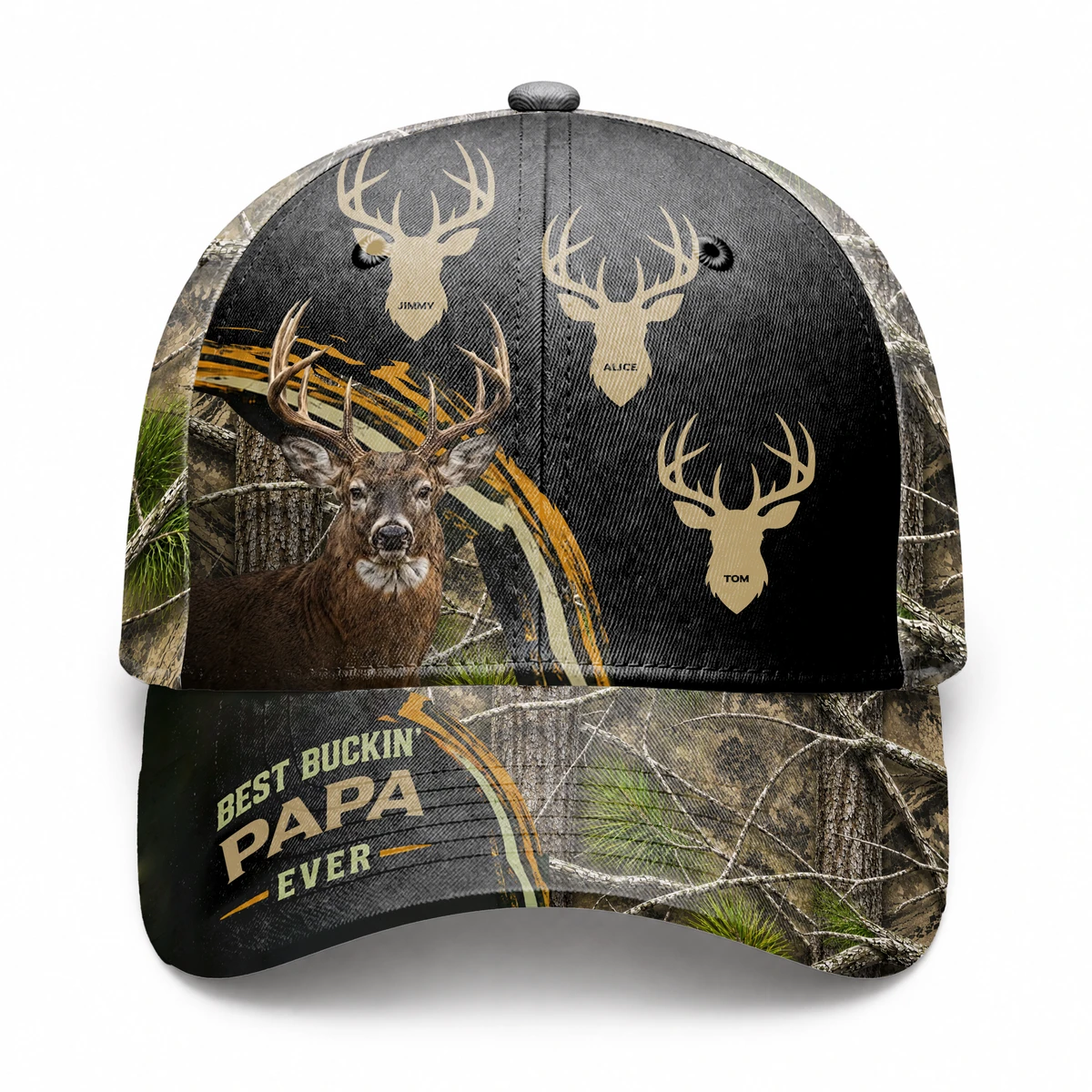 Best Buckin' Papa Ever Custom Dad Grandpa Father - Personalized Classic Cap