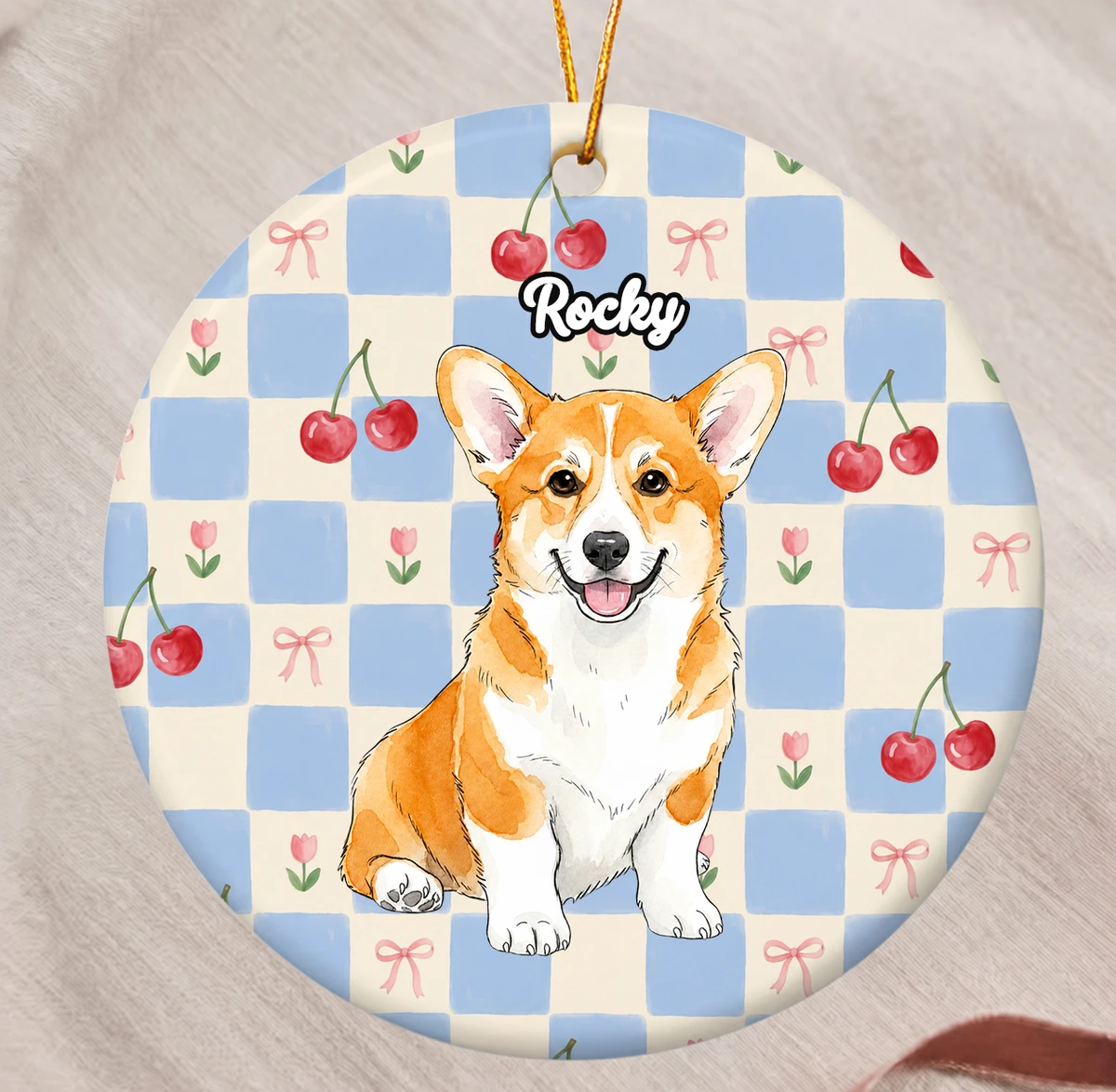 Custom Pet Portrait Watercolor Ornament Gift For Pet Lovers, Pet Loss Gifts - Personalized Ornament