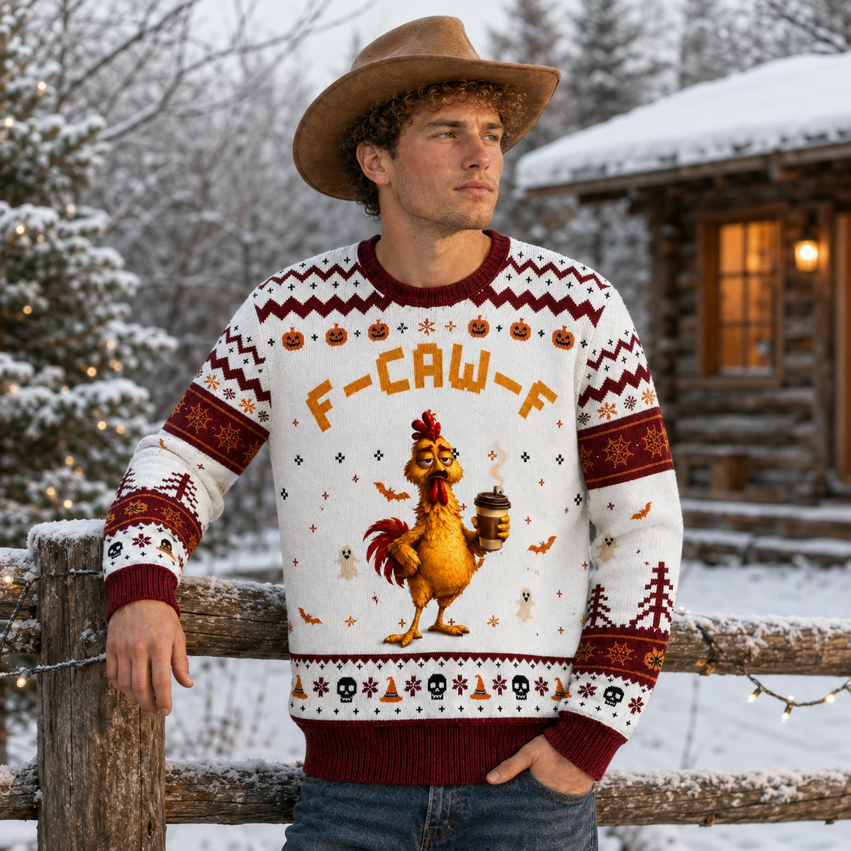 Custom Chicken Character Halloween Sweatshirt