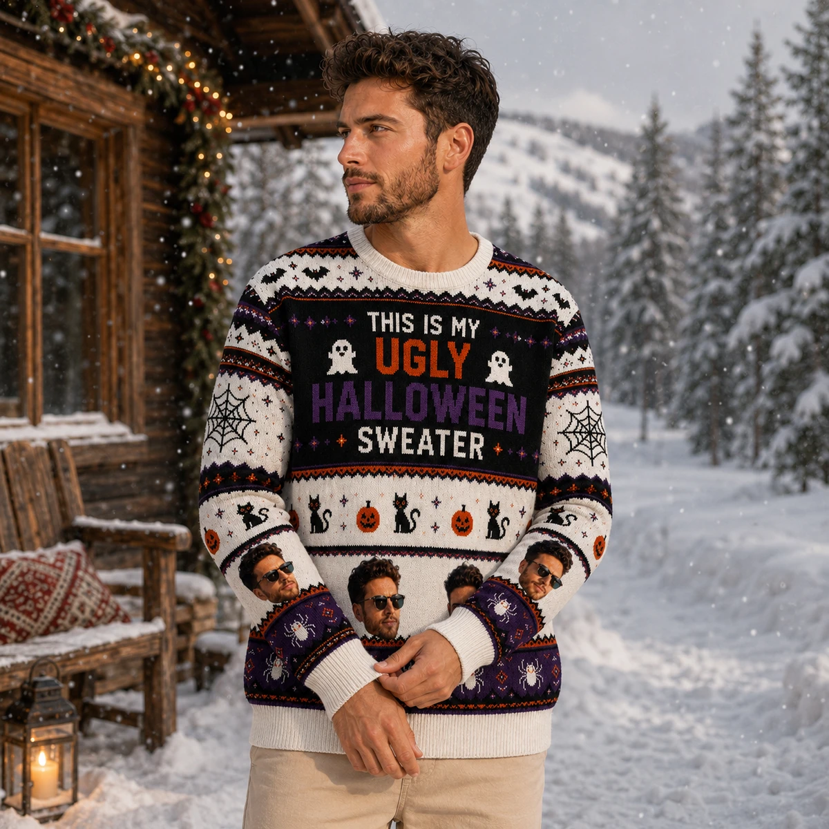 This Is My Ugly Halloween Sweater - Custom Face Halloween Sweater