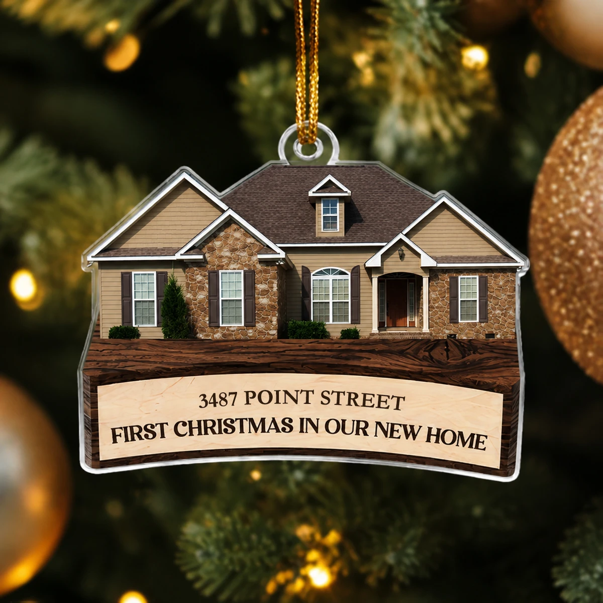 First Christmas In Our New Home Ornament - Personalized Acrylic Photo Ornament