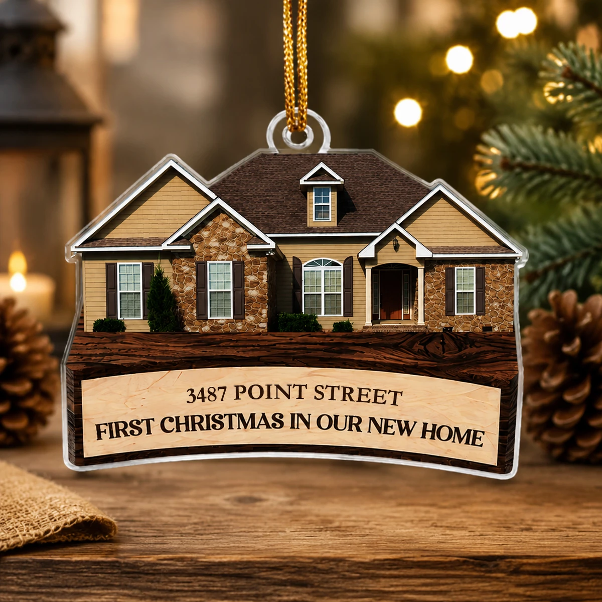 First Christmas In Our New Home Ornament - Personalized Acrylic Photo Ornament