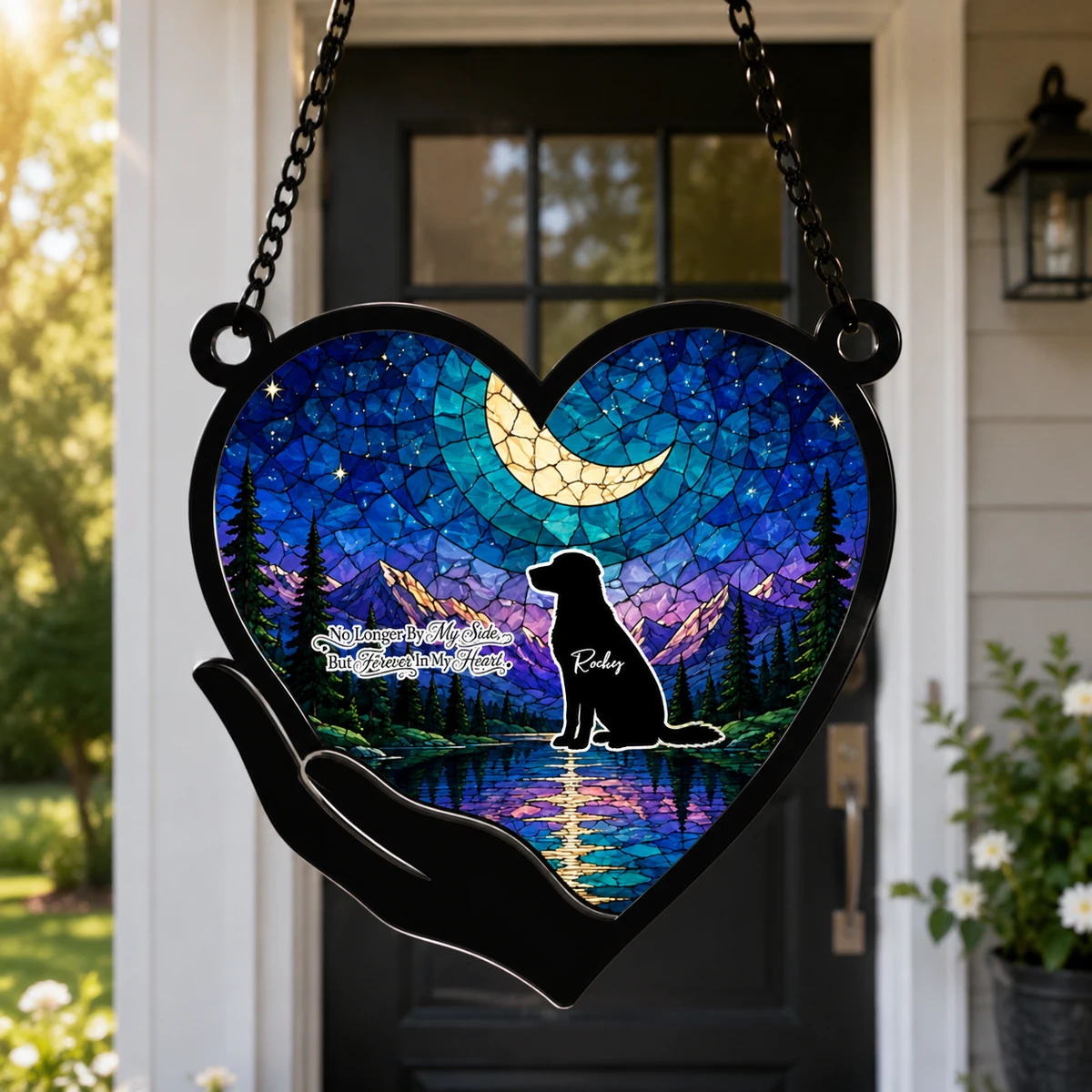 Pet Forever In My Heart Always Loved - Personalized Window Hanging Suncatcher Ornament
