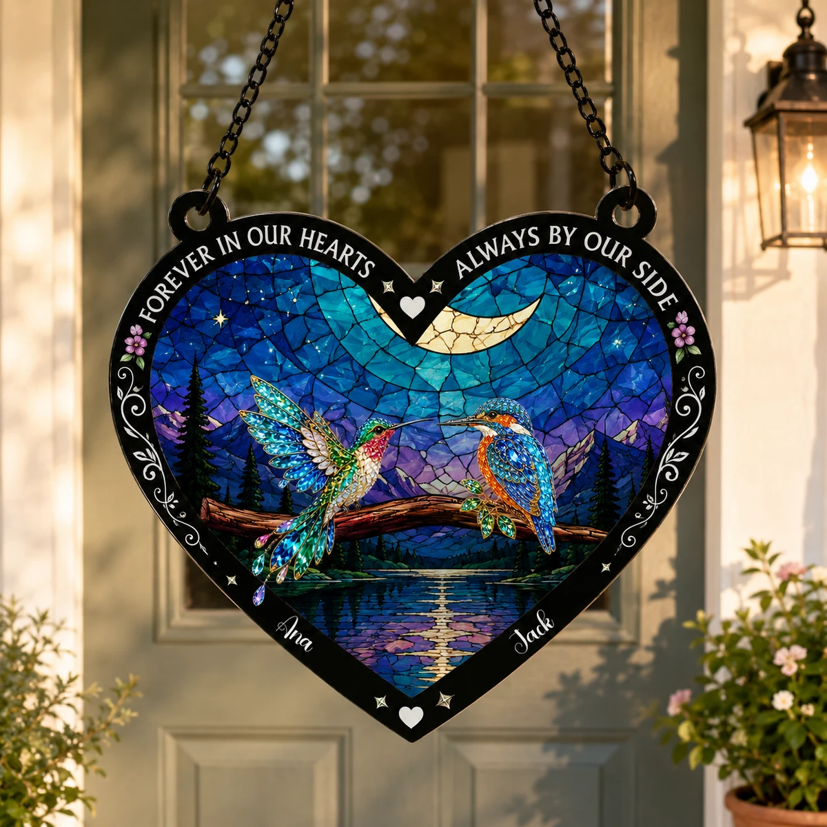Those We Love Don't Go Away Memorial - Personalized Window Hanging Suncatcher Ornament