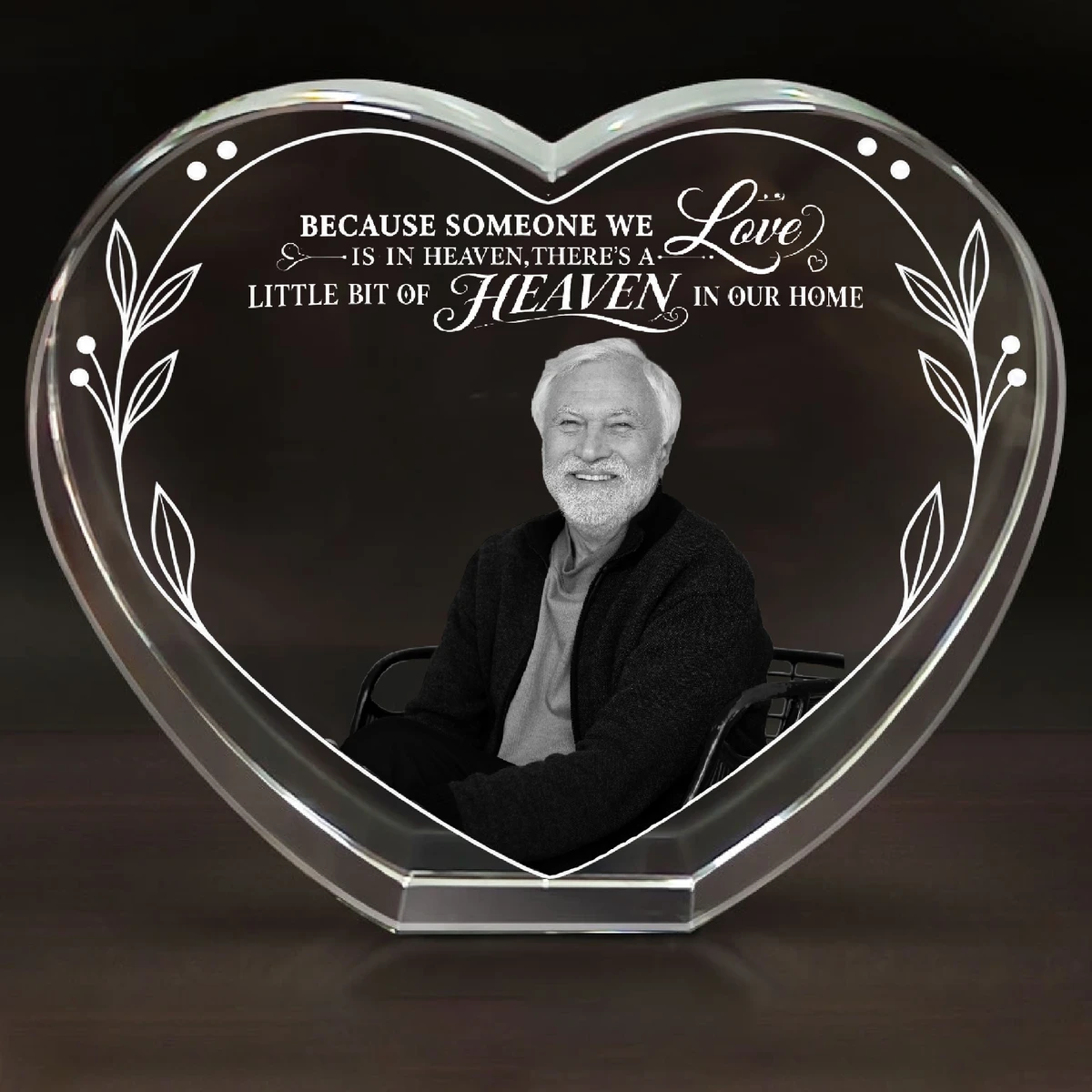 Custom Photo I'm Always With You - Personalized Crystal Heart