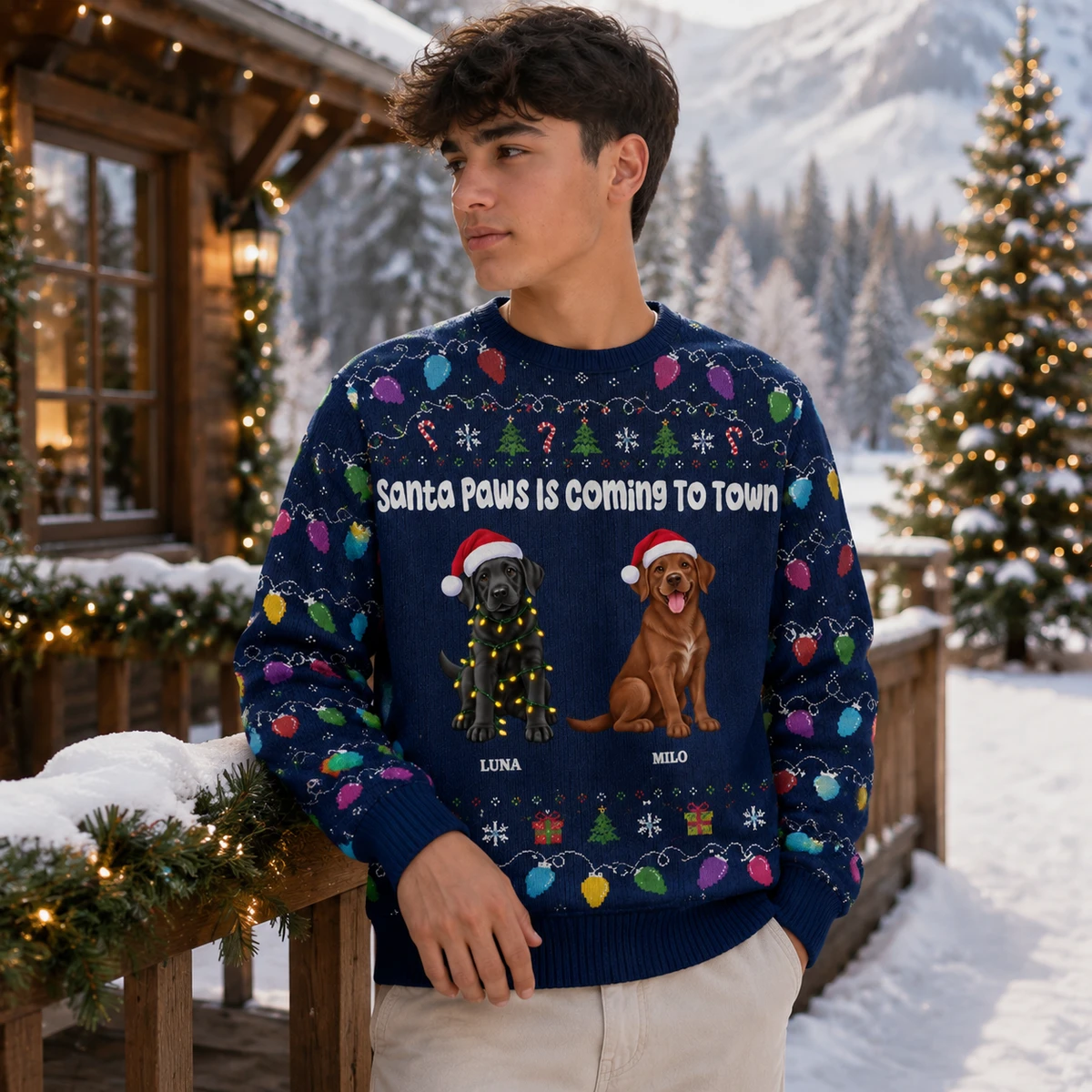 Choose Your Dog Custom Name Sweatshirt - Personalized Pet Christmas Sweatshirt