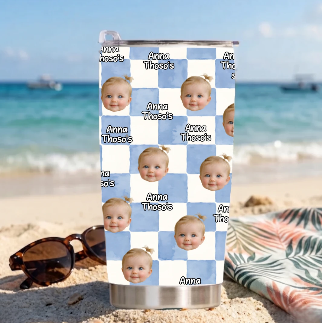 Personalized Baby Face Tumbler– Custom Photo Tumbler for Dad & Mom, Gift for Parents