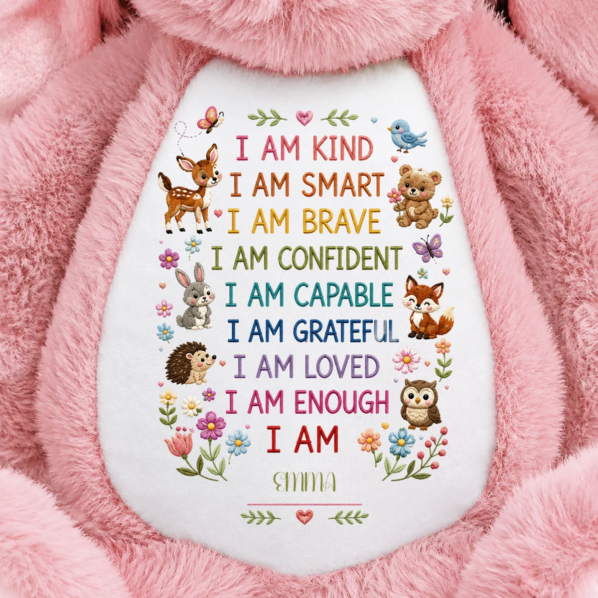 I Am Kind I Am Smart - Personalized Soft Toy Bunny