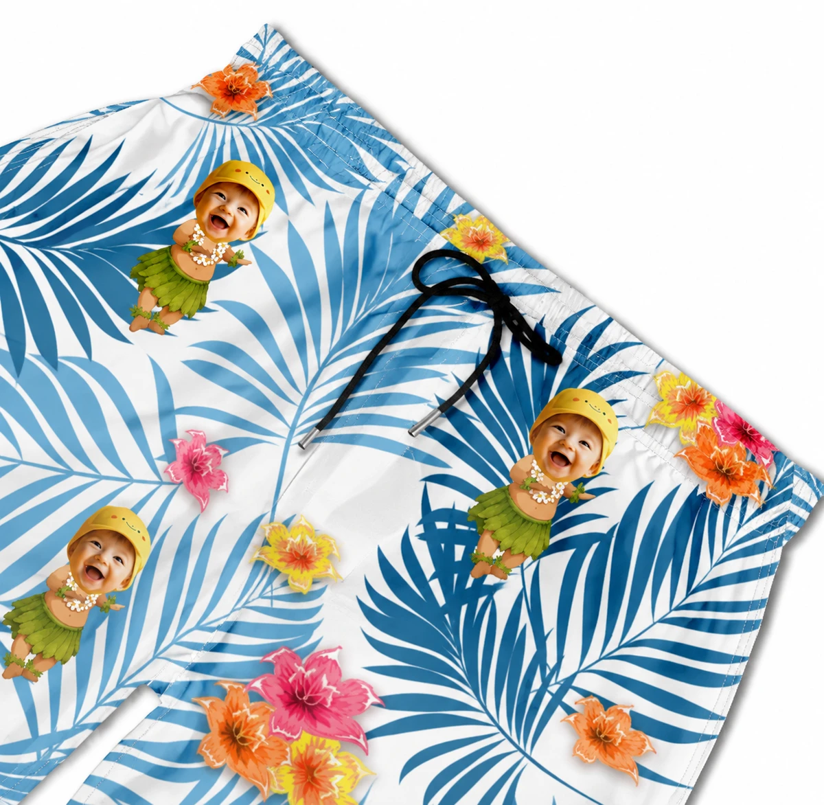 Custom Photo Hula Dancing - Personalized Unisex Beach Shorts