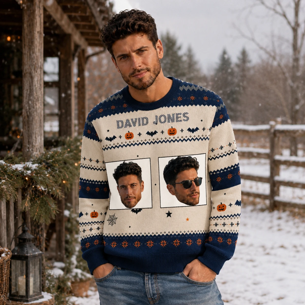 Personalized Spooky Season Sweatshirt - Custom Face Halloween Sweatshirt