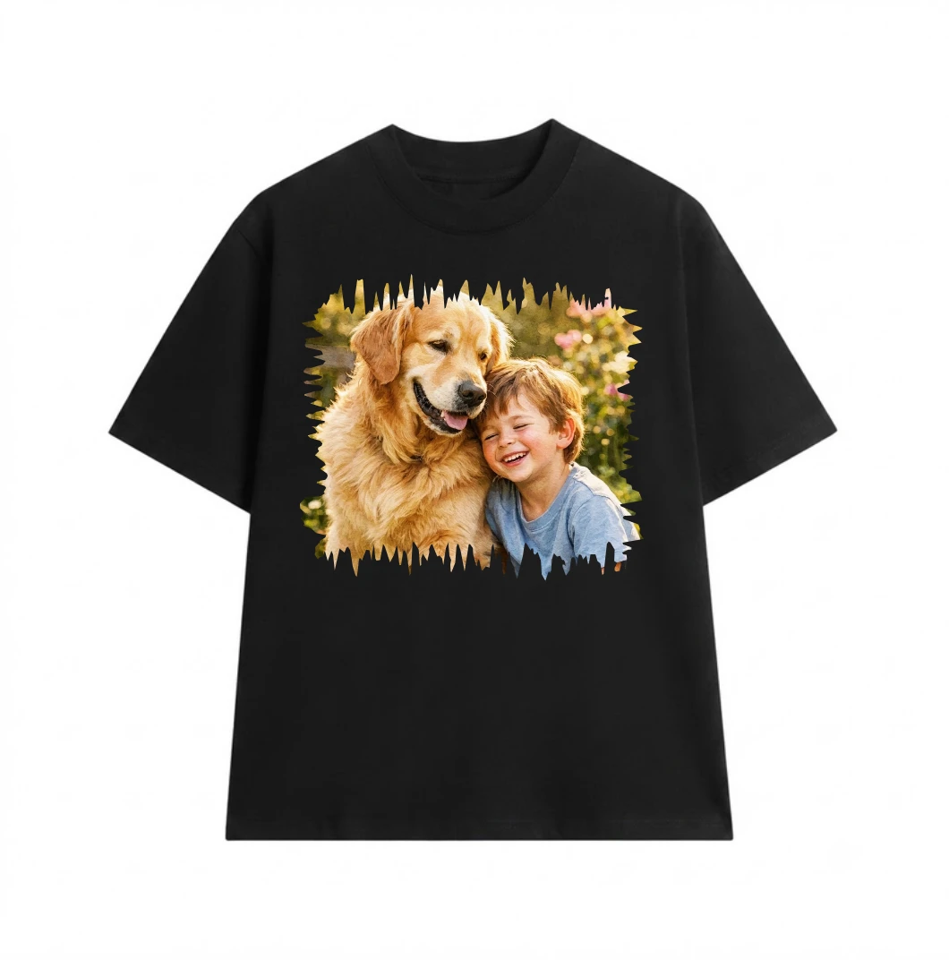 Personalized Watercolor Photo T-Shirt – Custom Portrait Painting Shirt