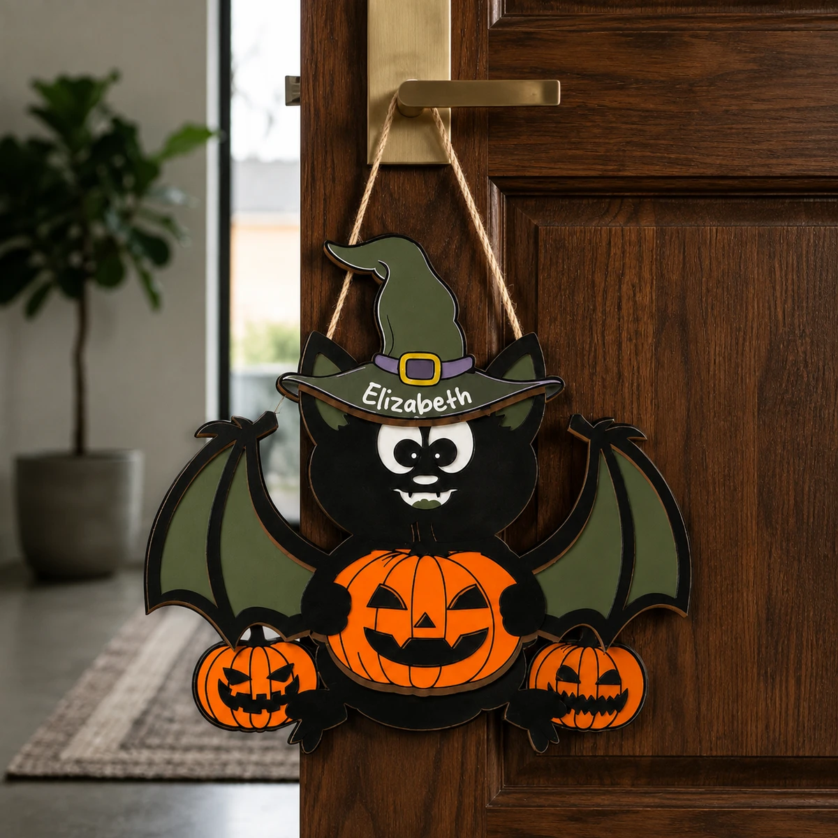 Custom Halloween Family House Sign, Personalized Spooky Home Door Decor, Haunted Mansion Pumpkin Plaque, Family Friend Gift Idea