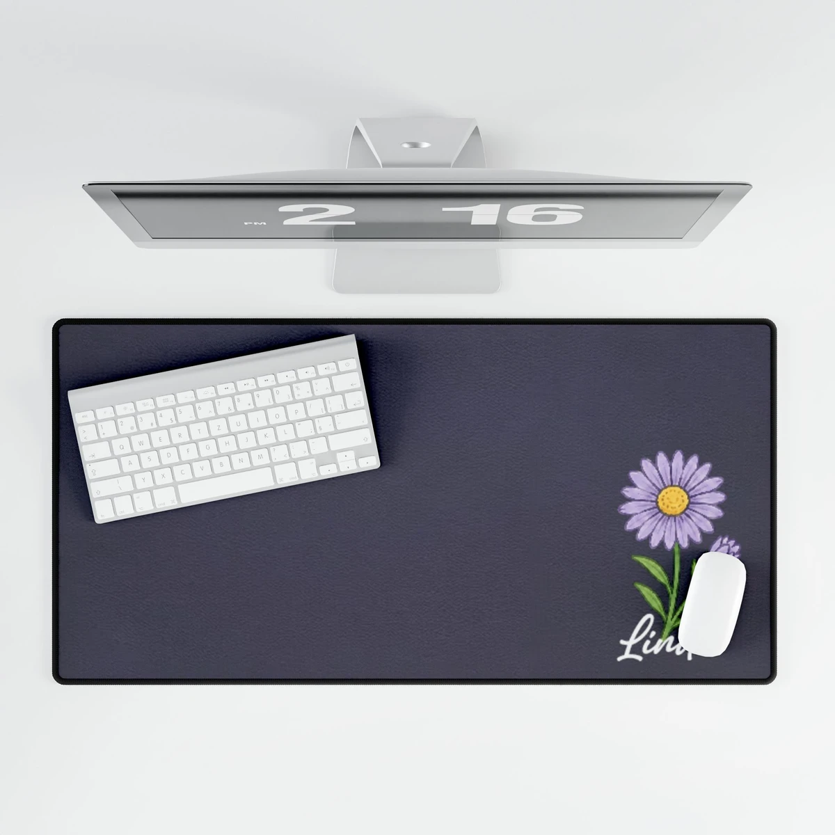 Custom Birth Flower & Name For Her, Coworkers, Friends, Teacher Ver 2 - Personalized Desk Mat