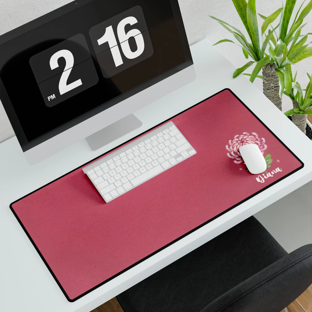 Custom Birth Flower & Name For Her, Coworkers, Friends, Teacher Ver 2 - Personalized Desk Mat