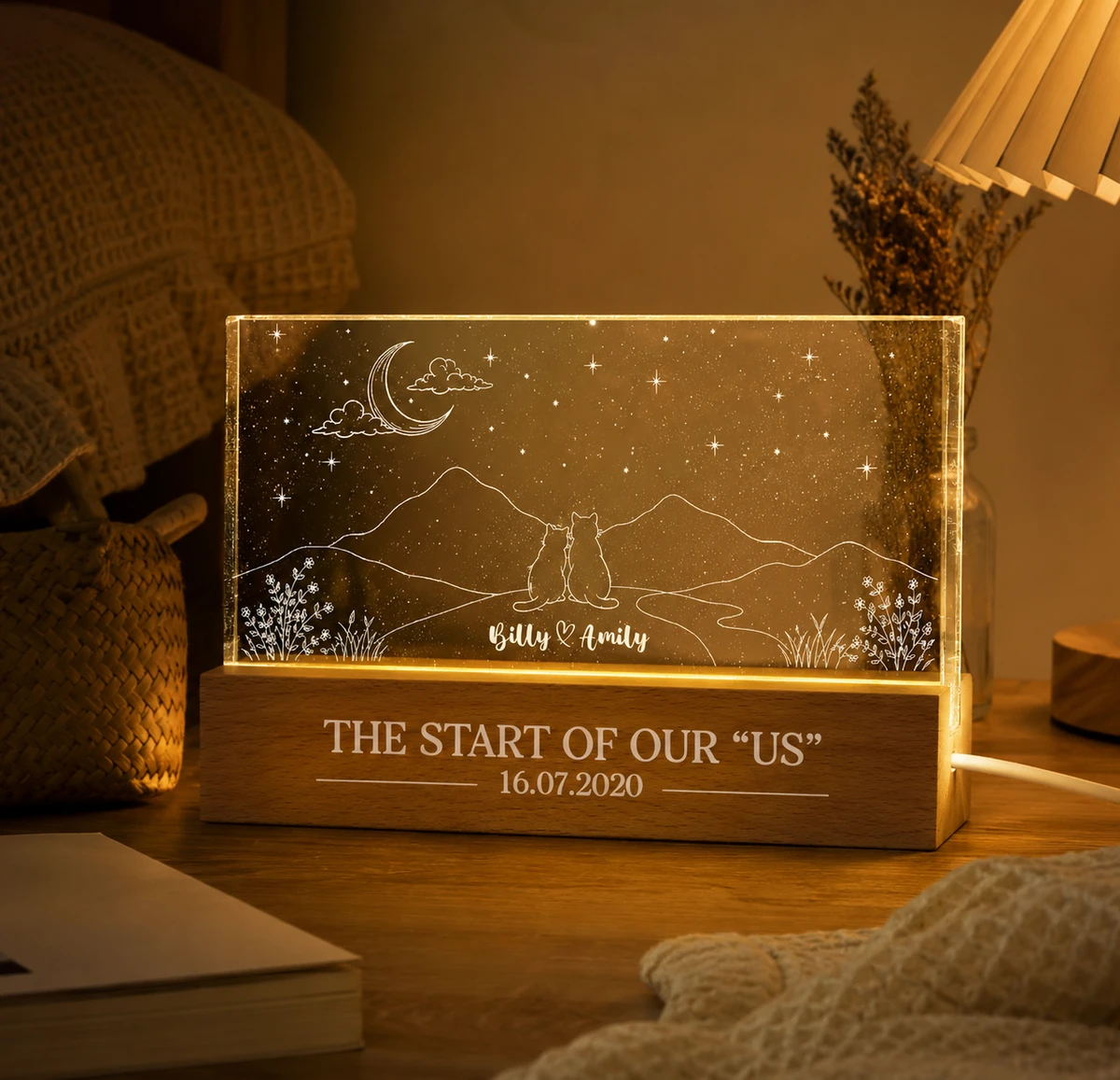 Star Map The Start Of Our Us Couple - Personalized Rectangle LED Light