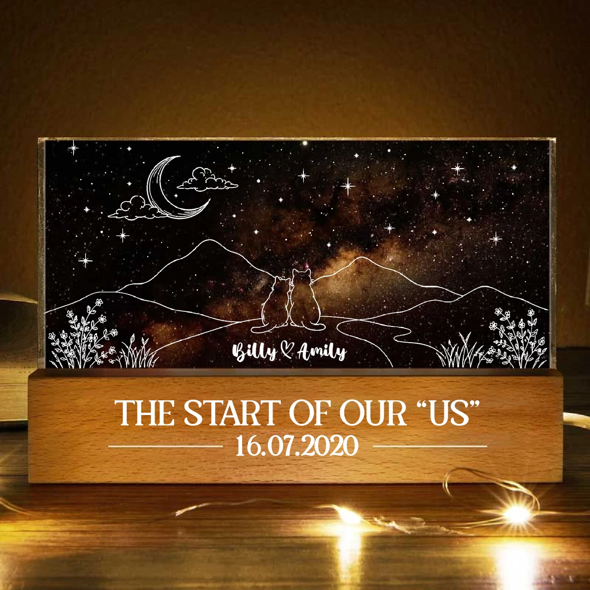 Star Map The Start Of Our Us Couple - Personalized Rectangle LED Light