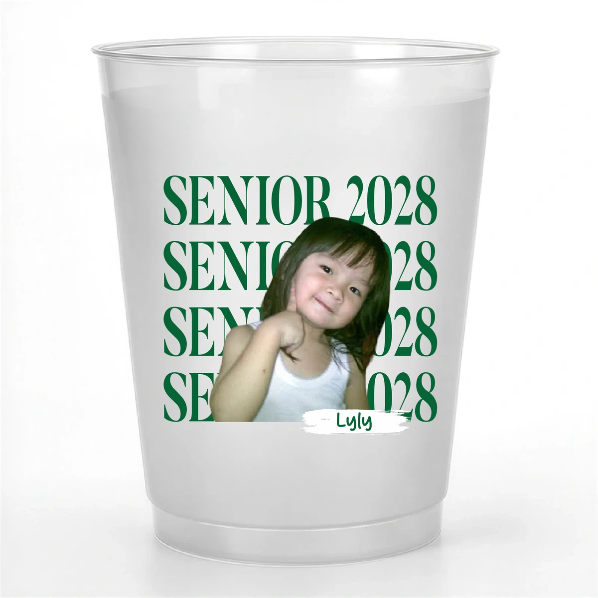 Custom Photo Senior Vintage Portrait - Personalized Frosted Cups