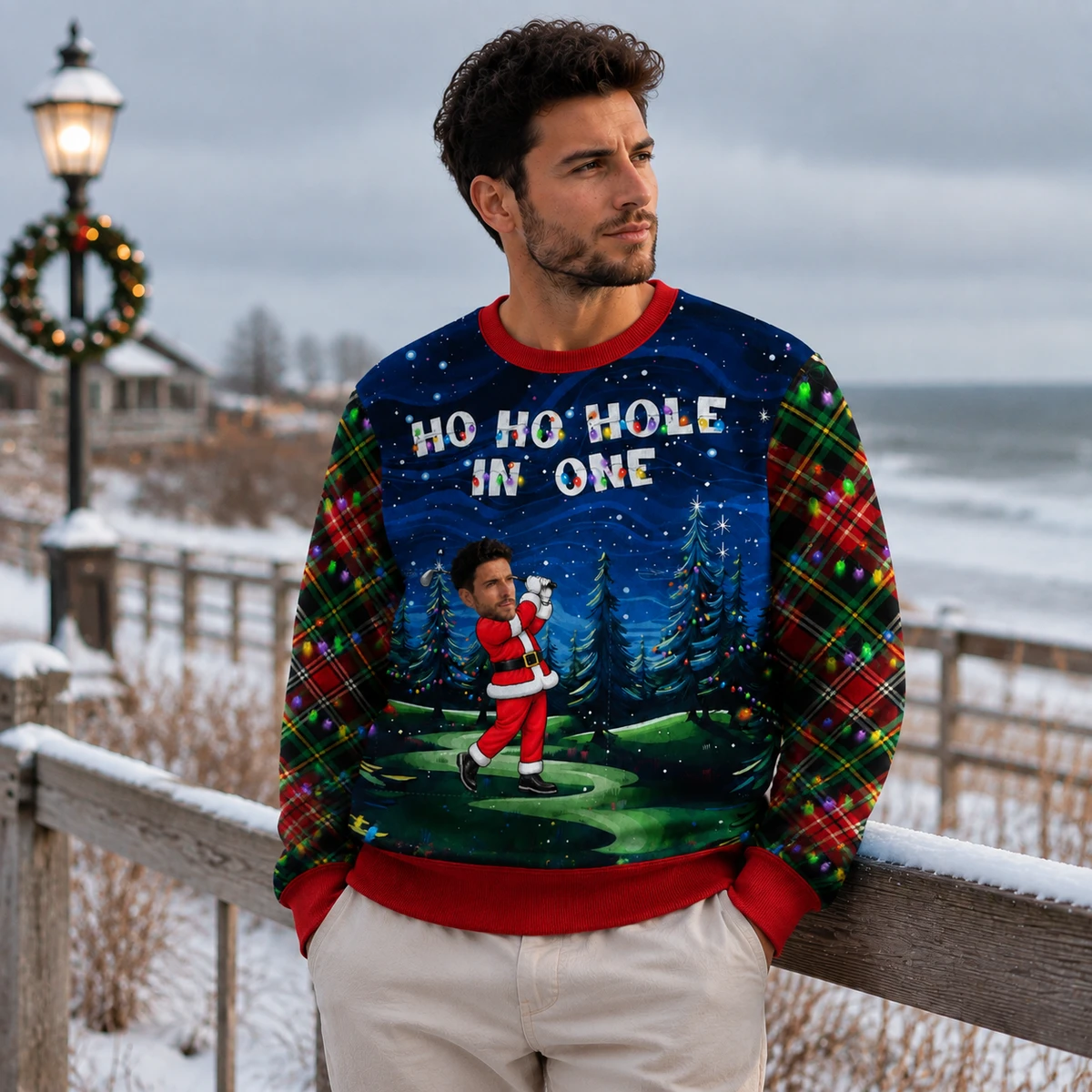 Custom Character Christmas Ugly Sweater Personalized Photo Gift
