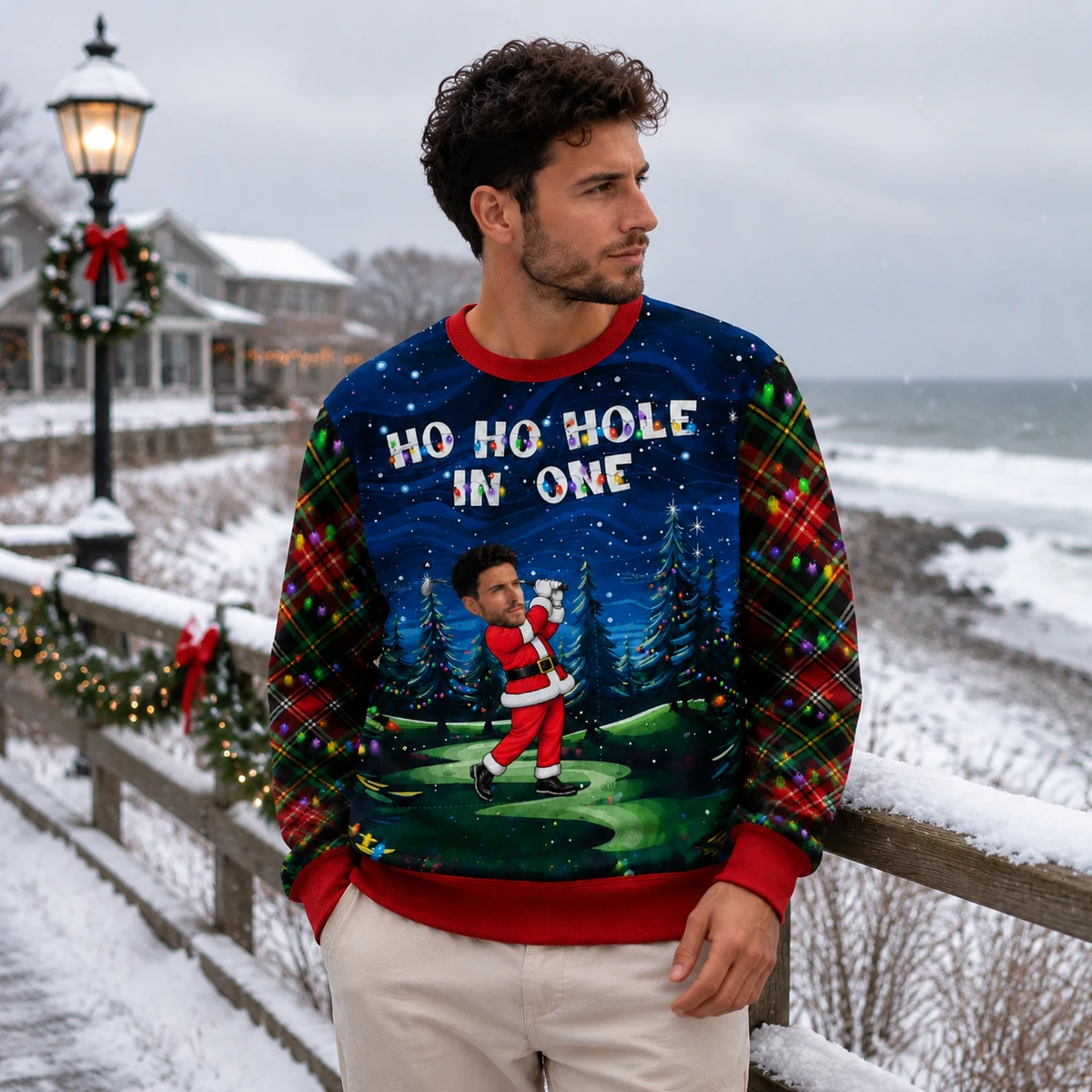 Custom Character Christmas Ugly Sweater Personalized Photo Gift