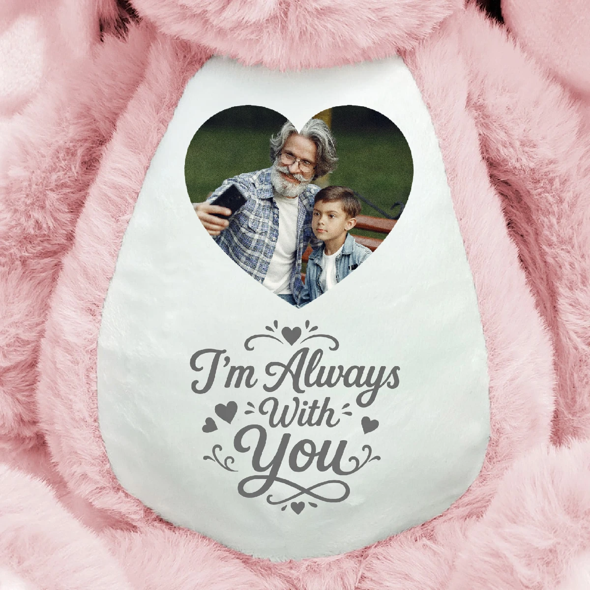 Custom Photo A Cuddle From Heaven Memorial - Personalized Soft Toy Bunny