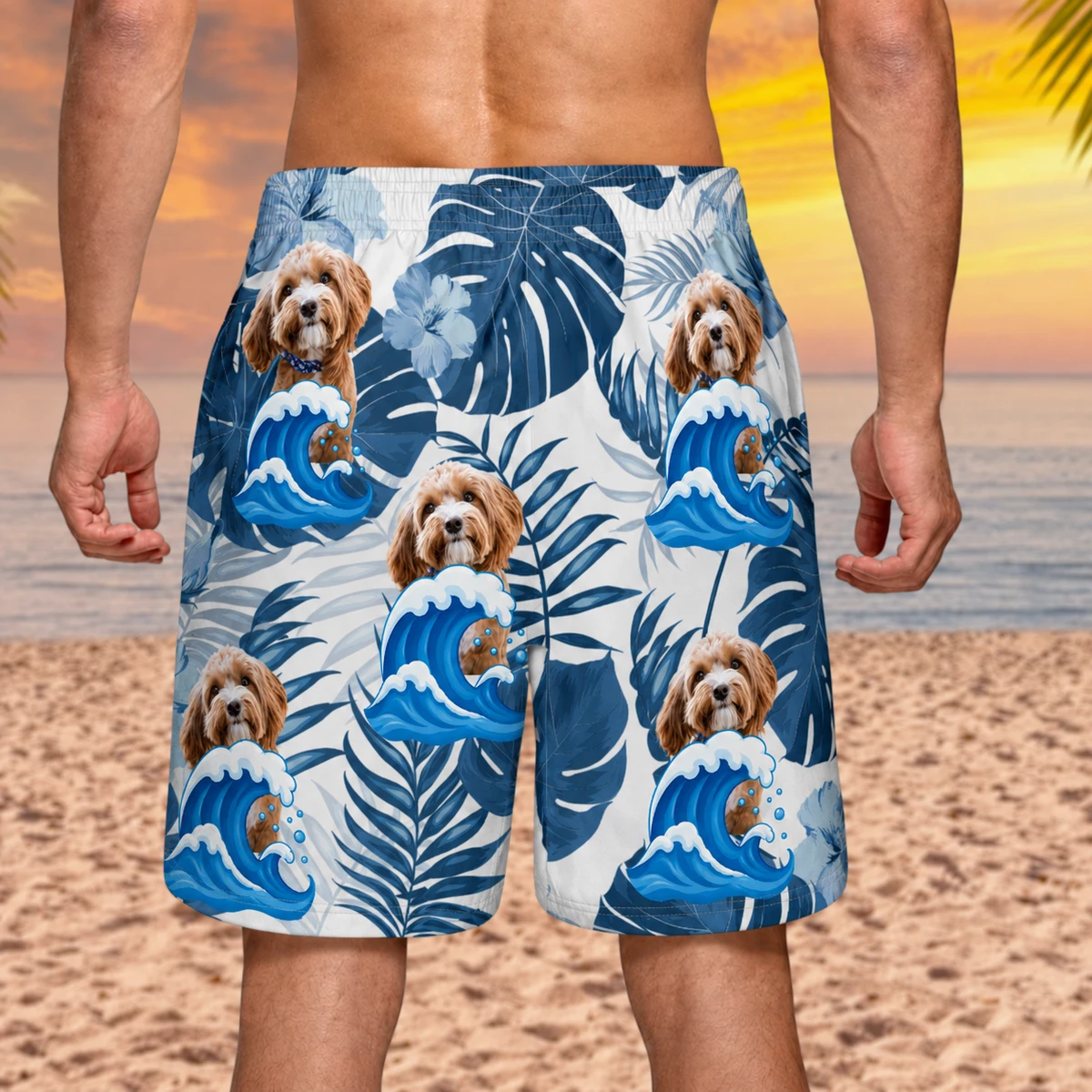 Custom Photo Funny Family Pet Face - Gift For Couples, Best Friends, Siblings, Dog And Cat Lovers - Personalized Custom Unisex Beach Shorts