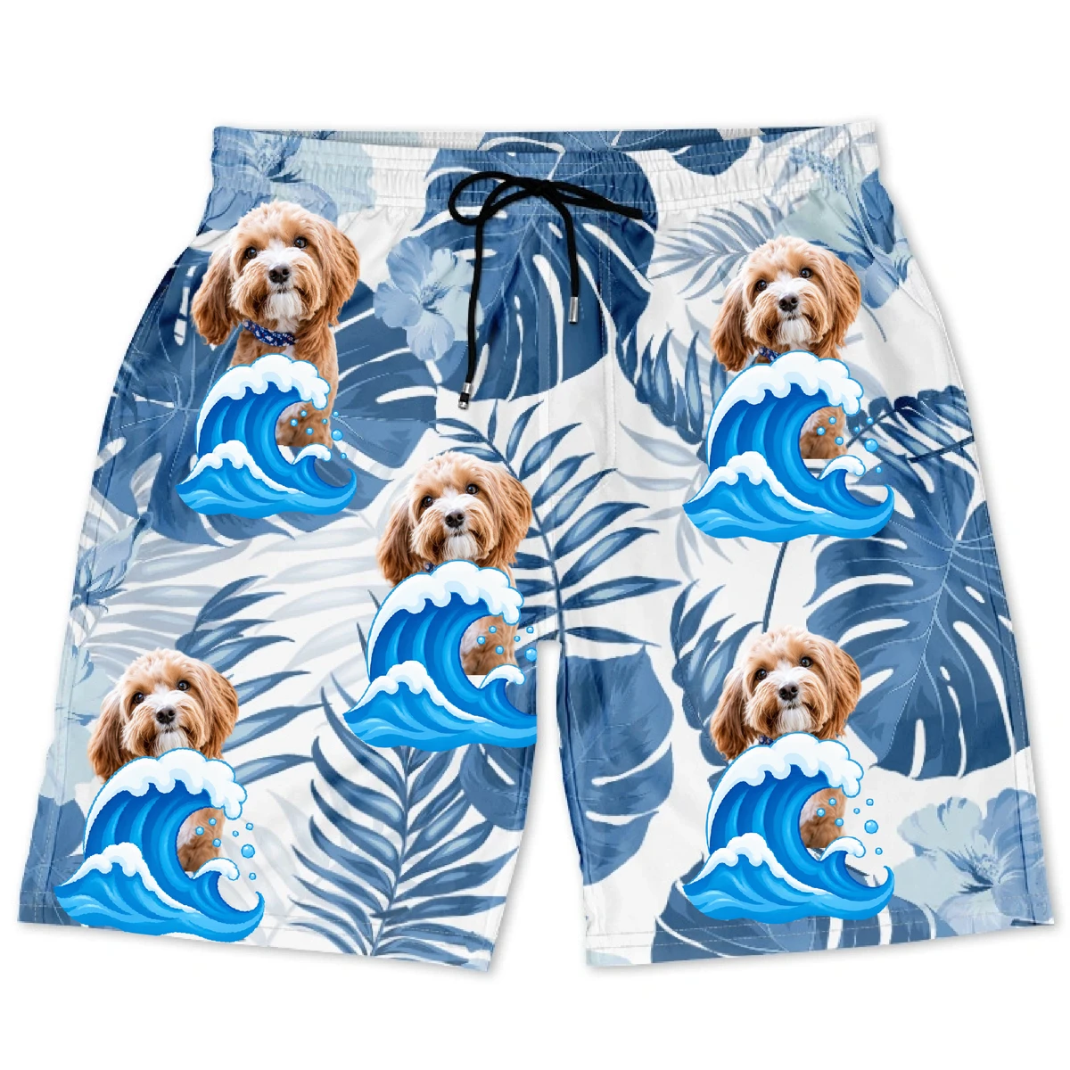 Custom Photo Funny Family Pet Face - Gift For Couples, Best Friends, Siblings, Dog And Cat Lovers - Personalized Custom Unisex Beach Shorts