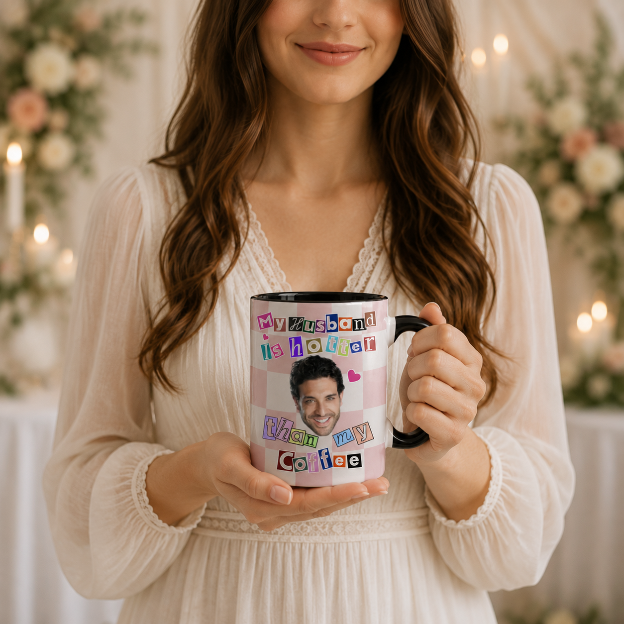 Custom Face Wedding Mug: My Husband Is Hotter Than My Coffee