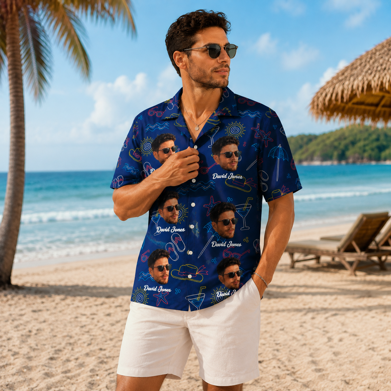 Beach Party Hawaiian Shirt - Personalized Photo Hawaiian Shirt Custom Face Gift
