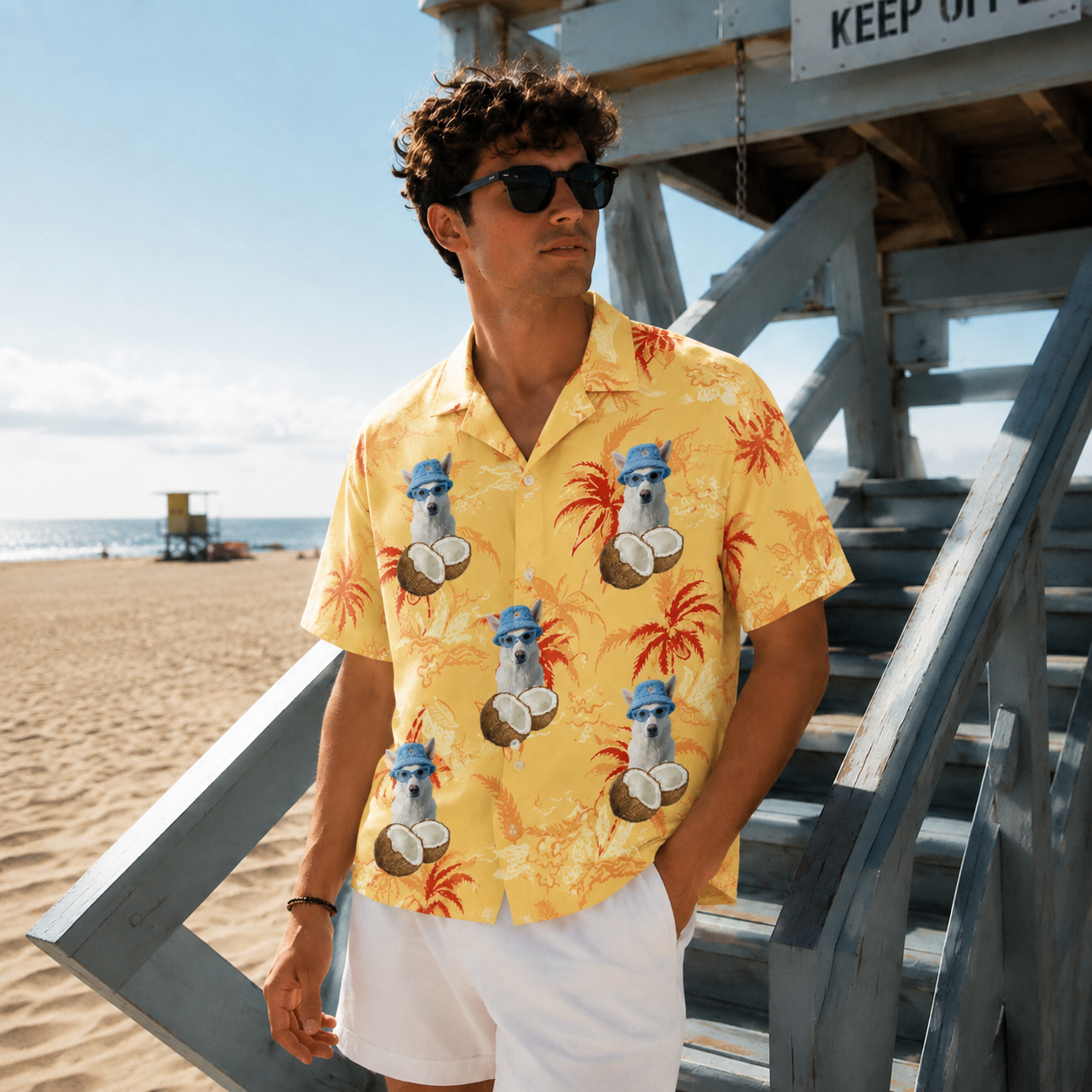 Custom Pet Hawaiian Shirt, Personalized Dog Cat Portrait Shirt, Funny Coconut Aloha Shirt, Tropical Animal Lover Gift, Unique Pet Parent Shirt