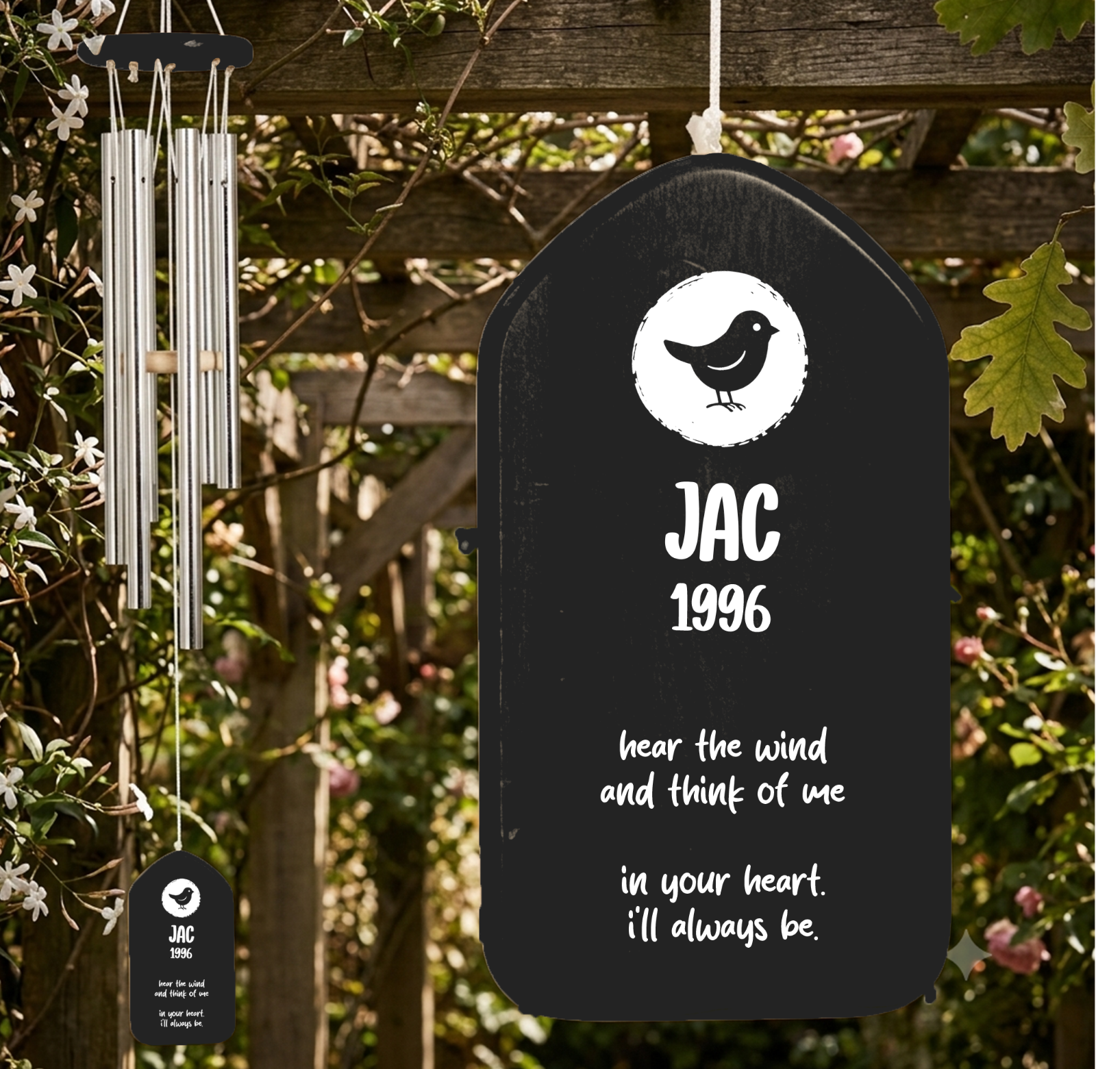 Hear The Wind And Think Of Me Dog Cat Memorial Wind Chimes Personalized Gifts