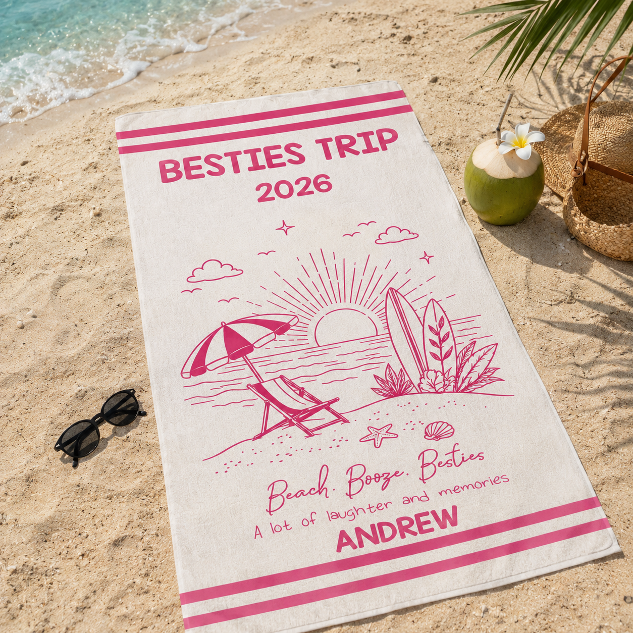 Girls Trip 2026 - Personalized Beach Towel