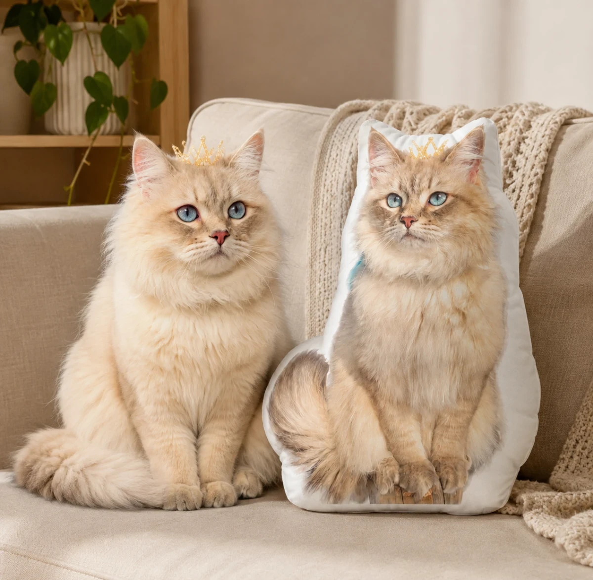 Custom Photo Pillow In The Shape Of Your Beloved Pet - Gift For Friends, Lovers, Husband, Wife And Pet Lovers - Personalized Custom Shape Pillow