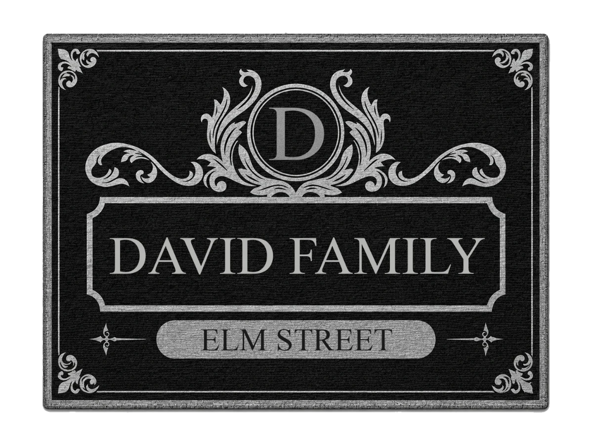 Family Monogram With Address Vintage Decor - Personalized Doormat