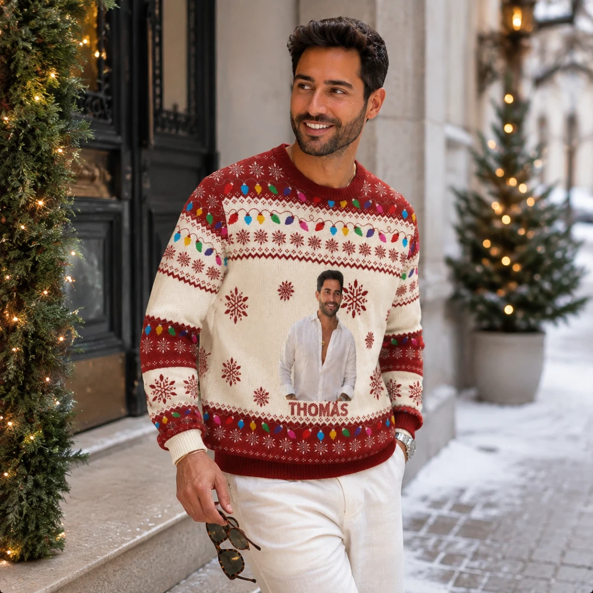 Personalized Ugly Sweater Christmas - Personalized Portrait Winter Sweater