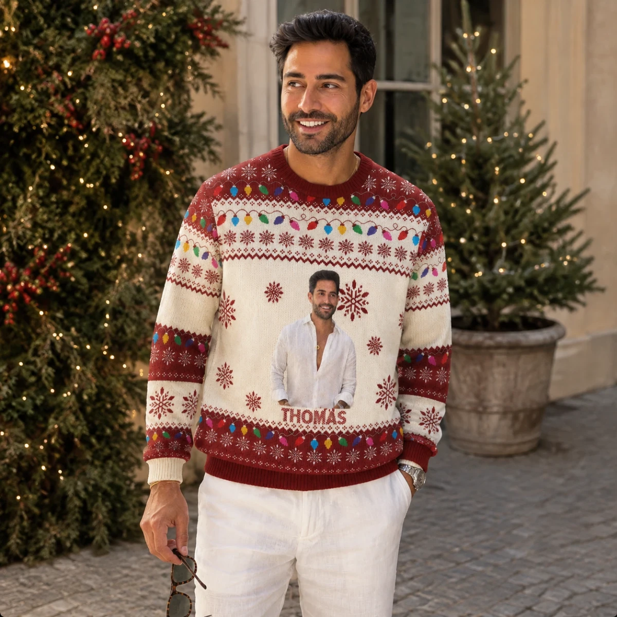 Personalized Ugly Sweater Christmas - Personalized Portrait Winter Sweater