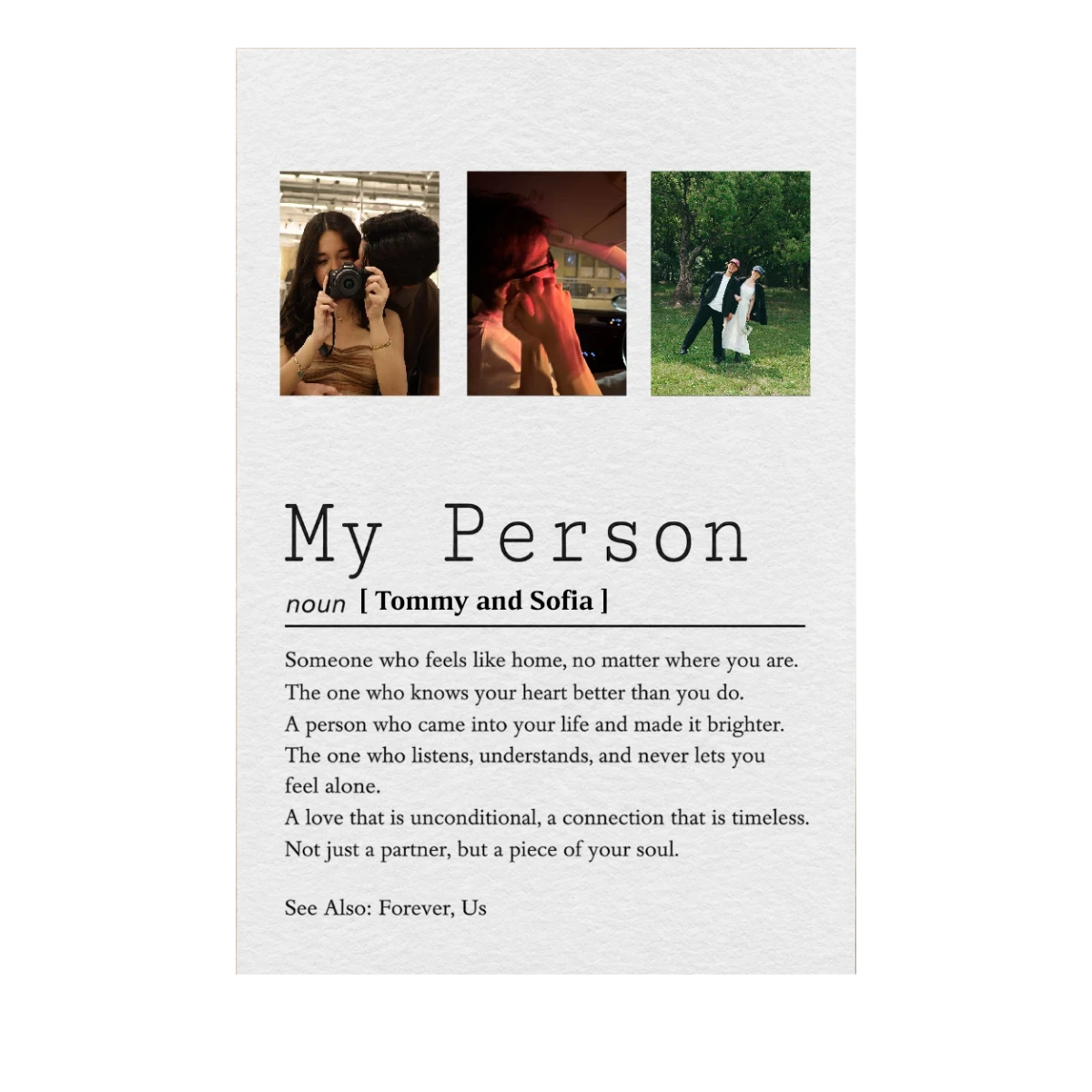 Custom Photo Couple My Person - Personalized Poster