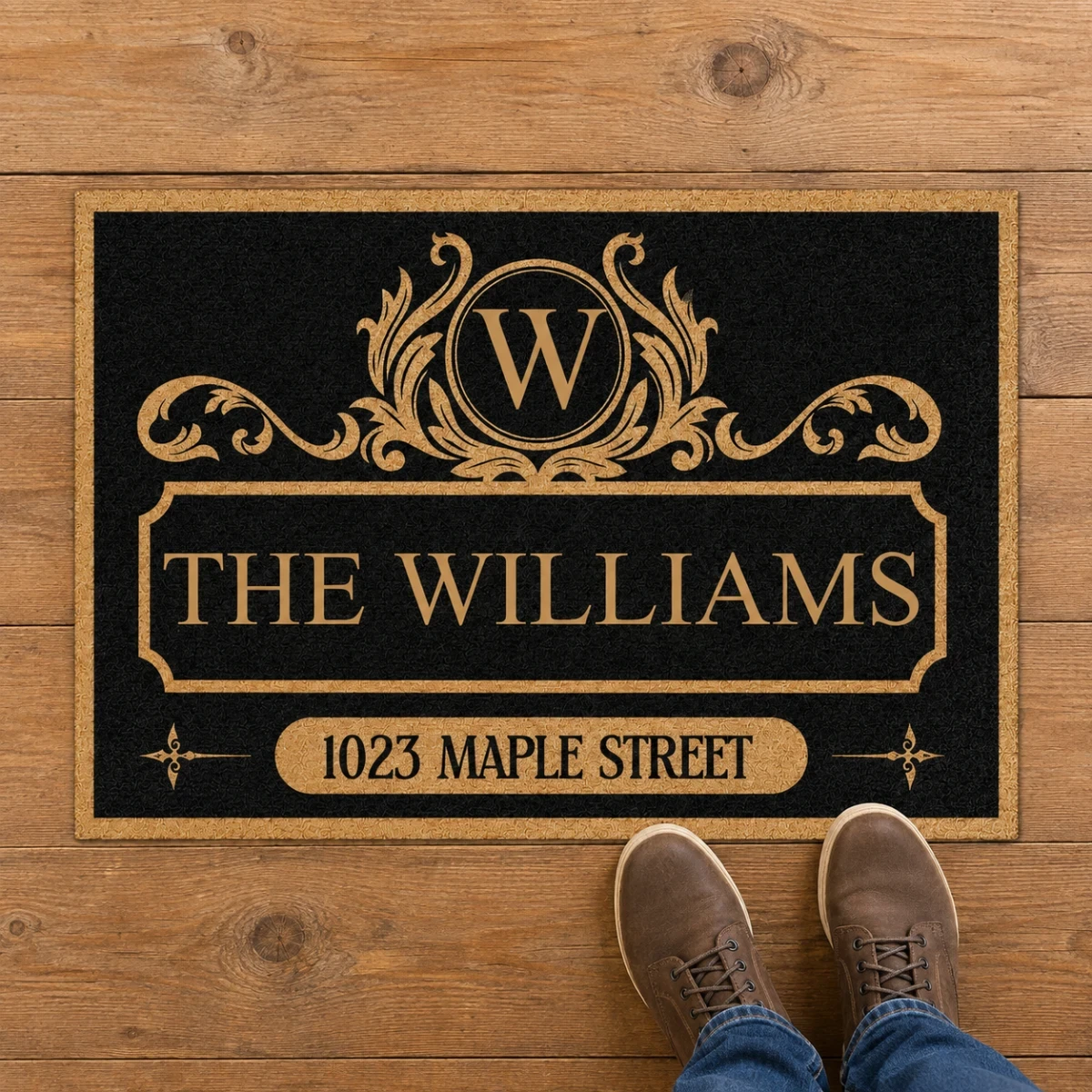 Custom Family Name Door Mat, Personalized Address Welcome Mat, Christmas Front Door Decor, Housewarming Gift, Custom Home Entryway Mat