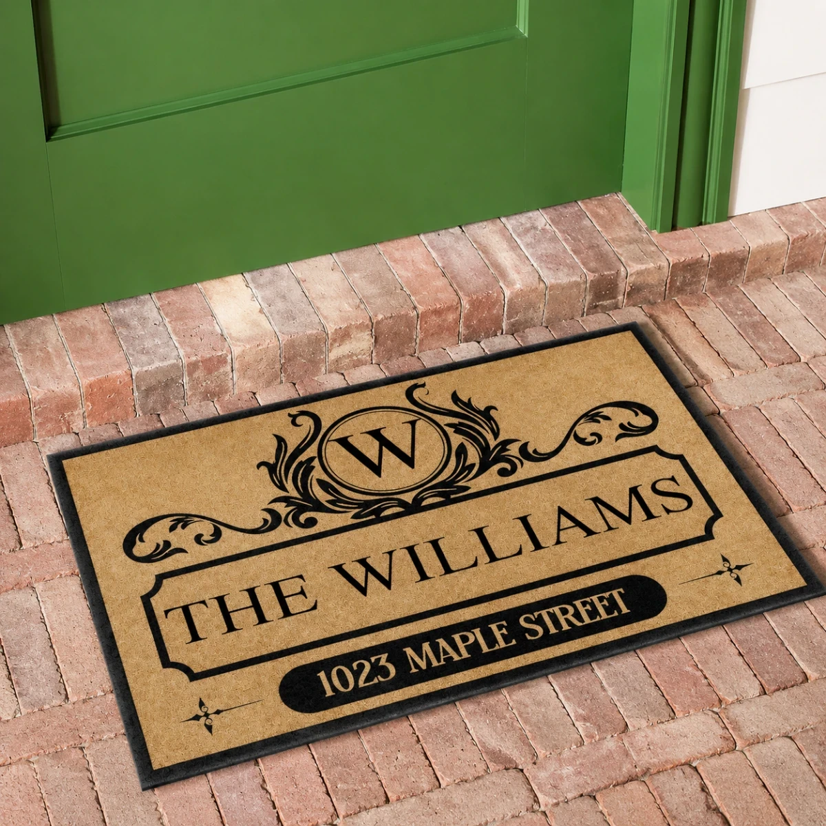 Custom Family Name Door Mat, Personalized Address Welcome Mat, Christmas Front Door Decor, Housewarming Gift, Custom Home Entryway Mat