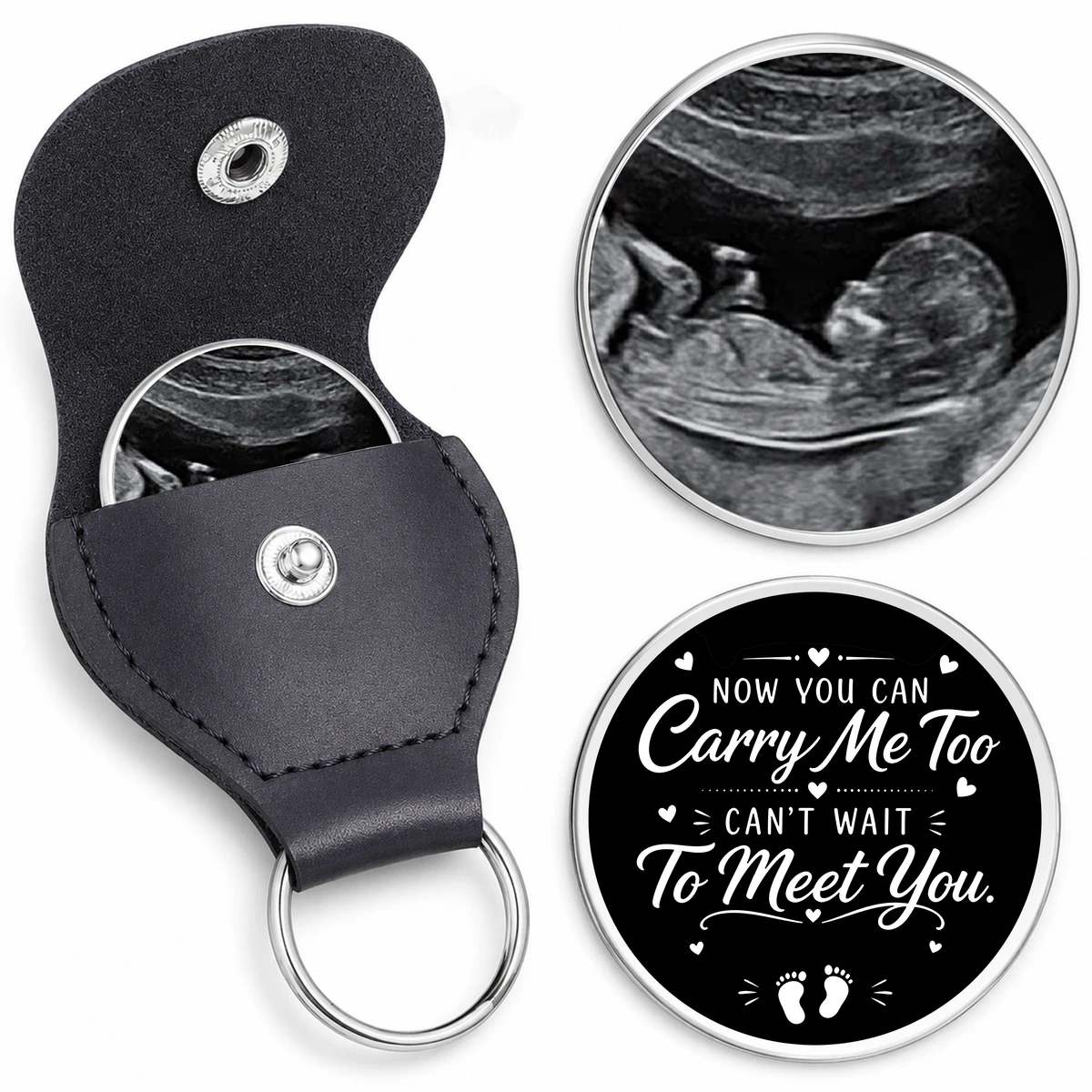 Custom Photo Pocket Hug - Personalized Baby Shower, Gender Reveal Gifts For New Dads, Husband, Son - Promoted To Dad Soon