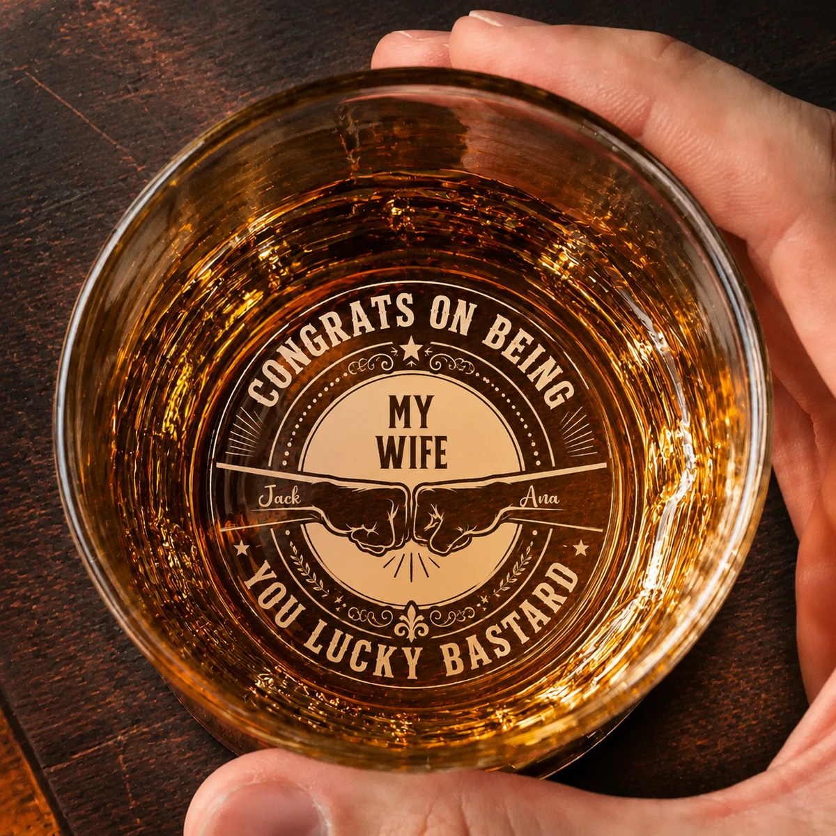 Congrats On Being My Brother You Lucky Man - Personalized Engraved Whiskey Glass