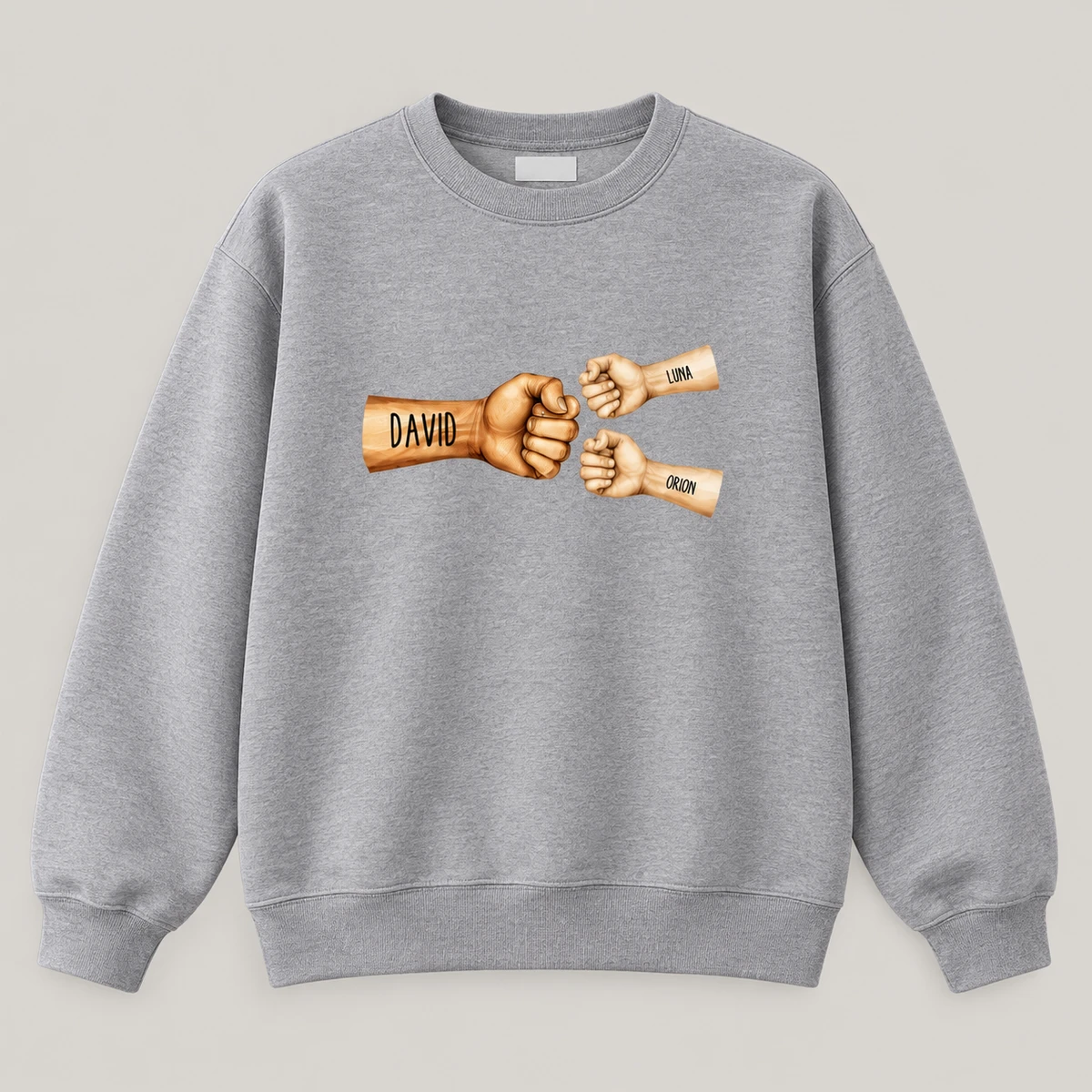 Daddy's Team Fist Bump - Personalized T-Shirt - Custom Gift For Dad, Papa, Grandpa, Daddy