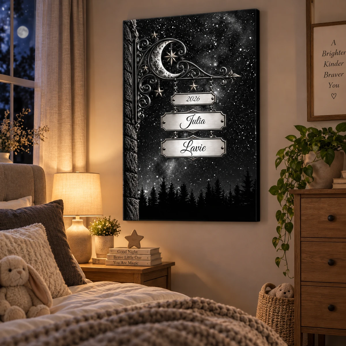 Custom Name Street Sign Star Map Wedding Couple Gift - Personalized Wrapped Canvas
