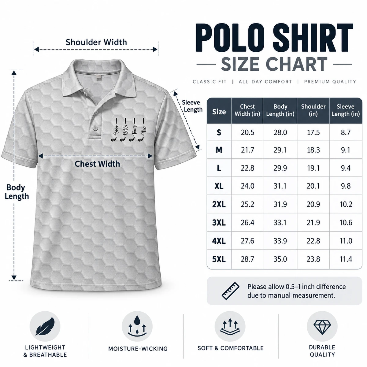 Best Dad Grandpa By Par Golf Clubs - Personalized Polo Shirt