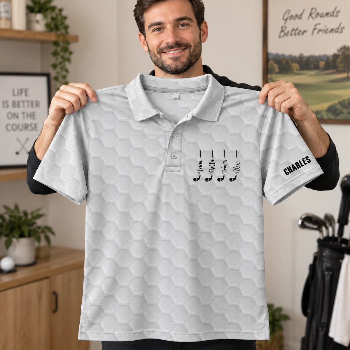 Best Dad Grandpa By Par Golf Clubs - Personalized Polo Shirt
