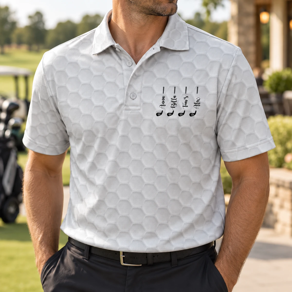Best Dad Grandpa By Par Golf Clubs - Personalized Polo Shirt