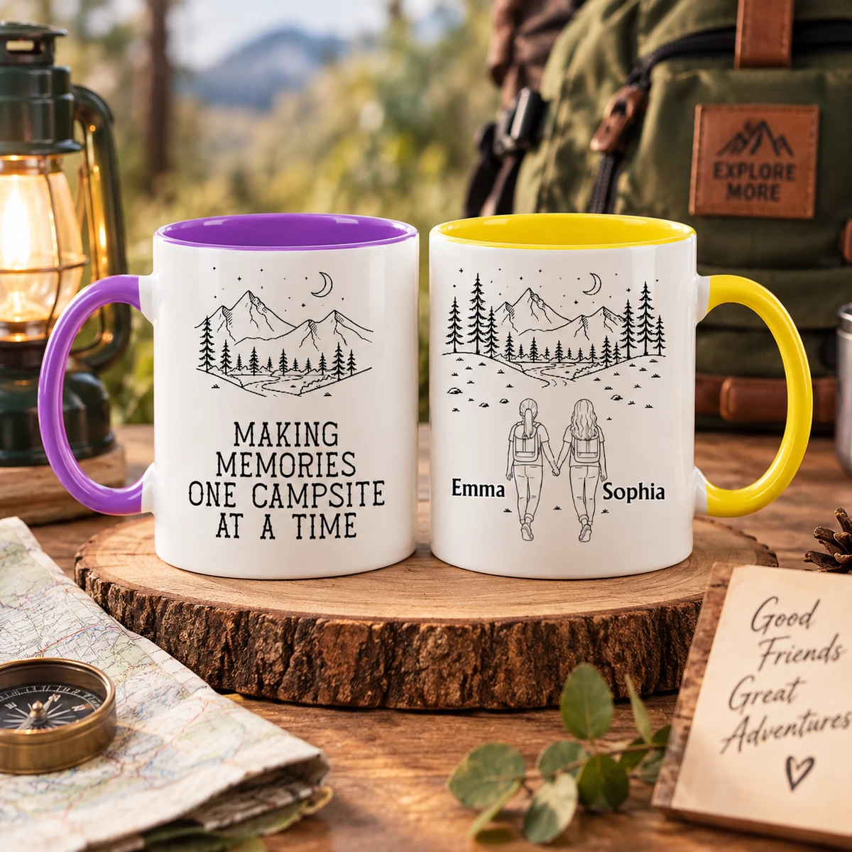 Custom Adventure Partners Couple Mug Set